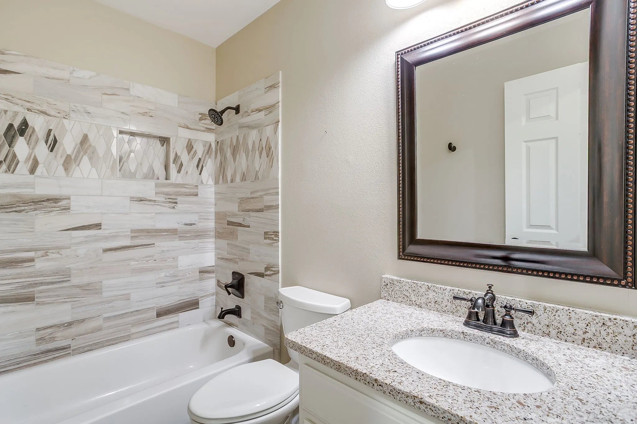 Updated Silestone counter tops and tile