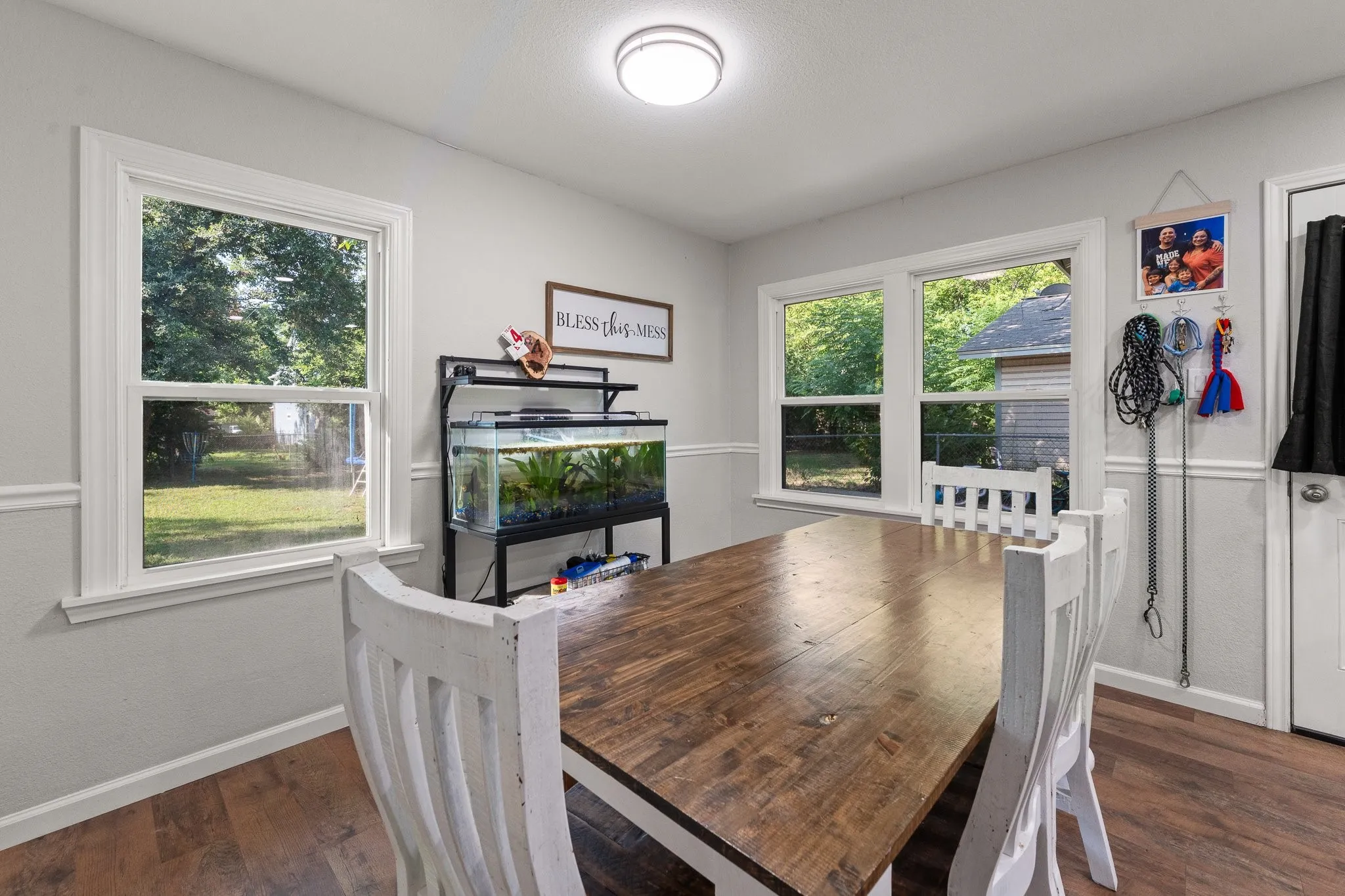 large dining area with lots of windows