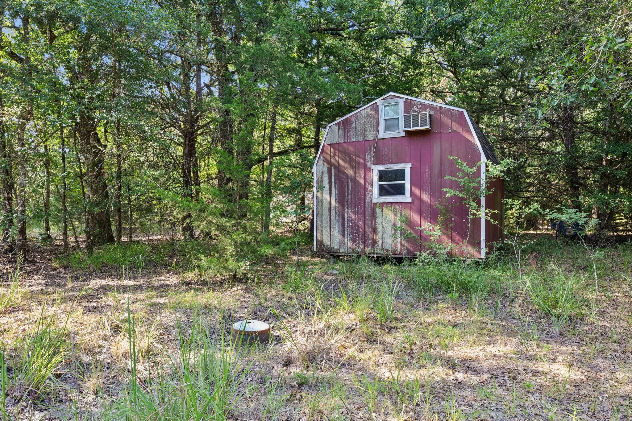 Red storage shed