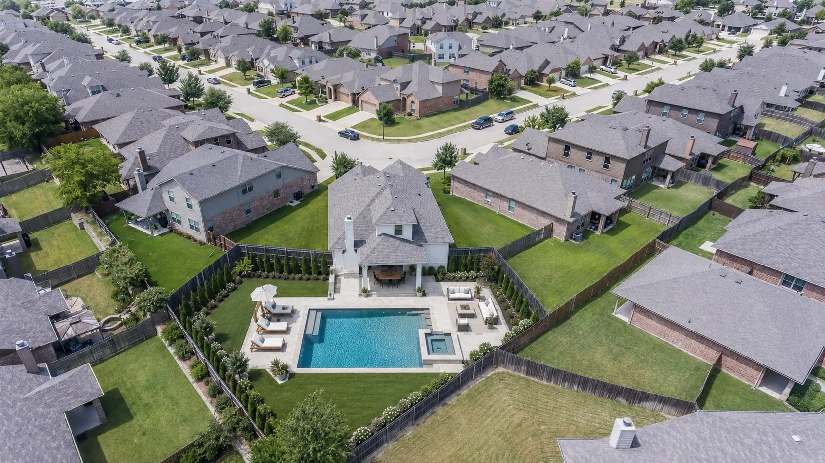 Inspirational AI photo of backyard with pool
