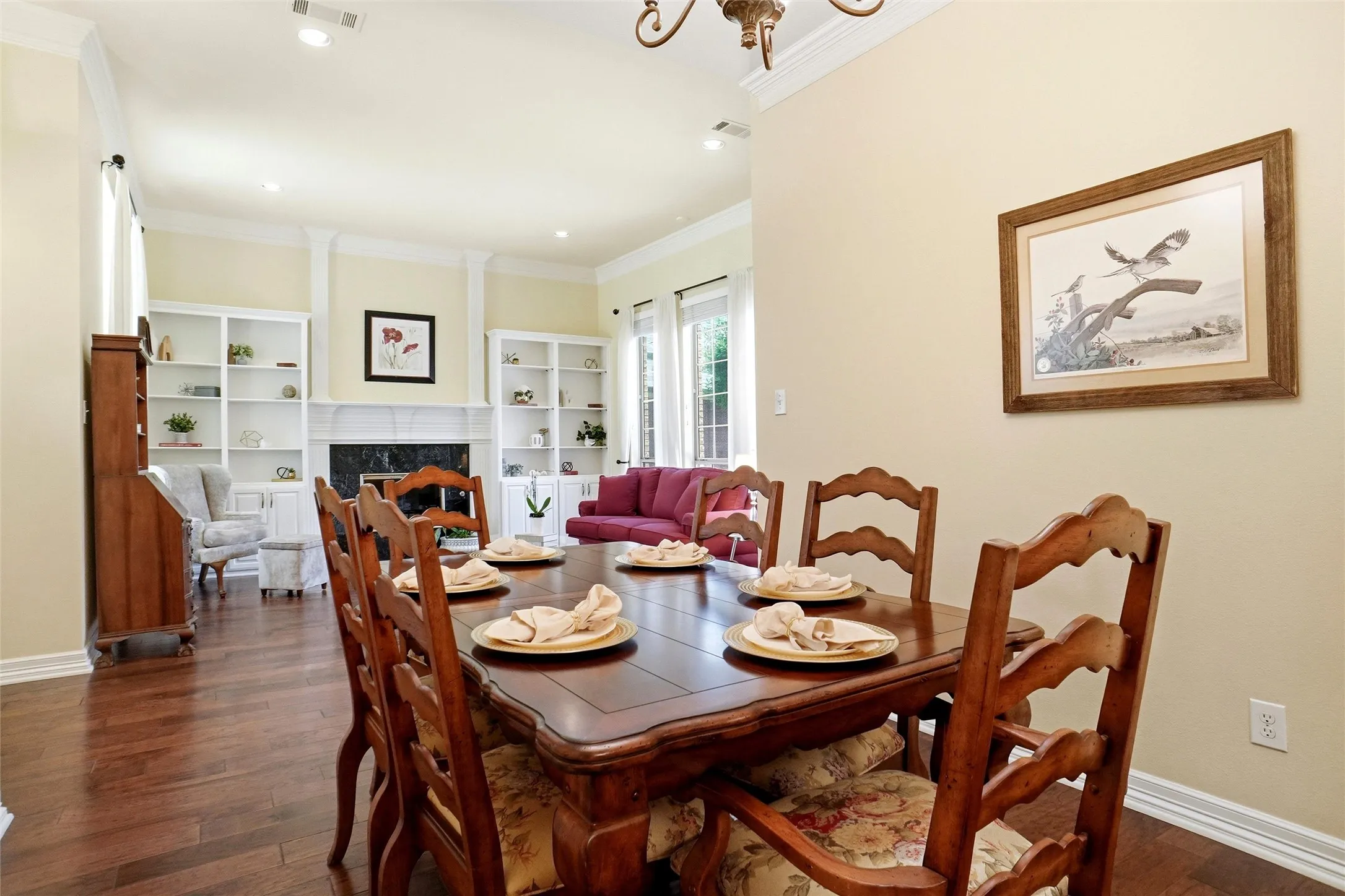Open to living area for ease of enteraining