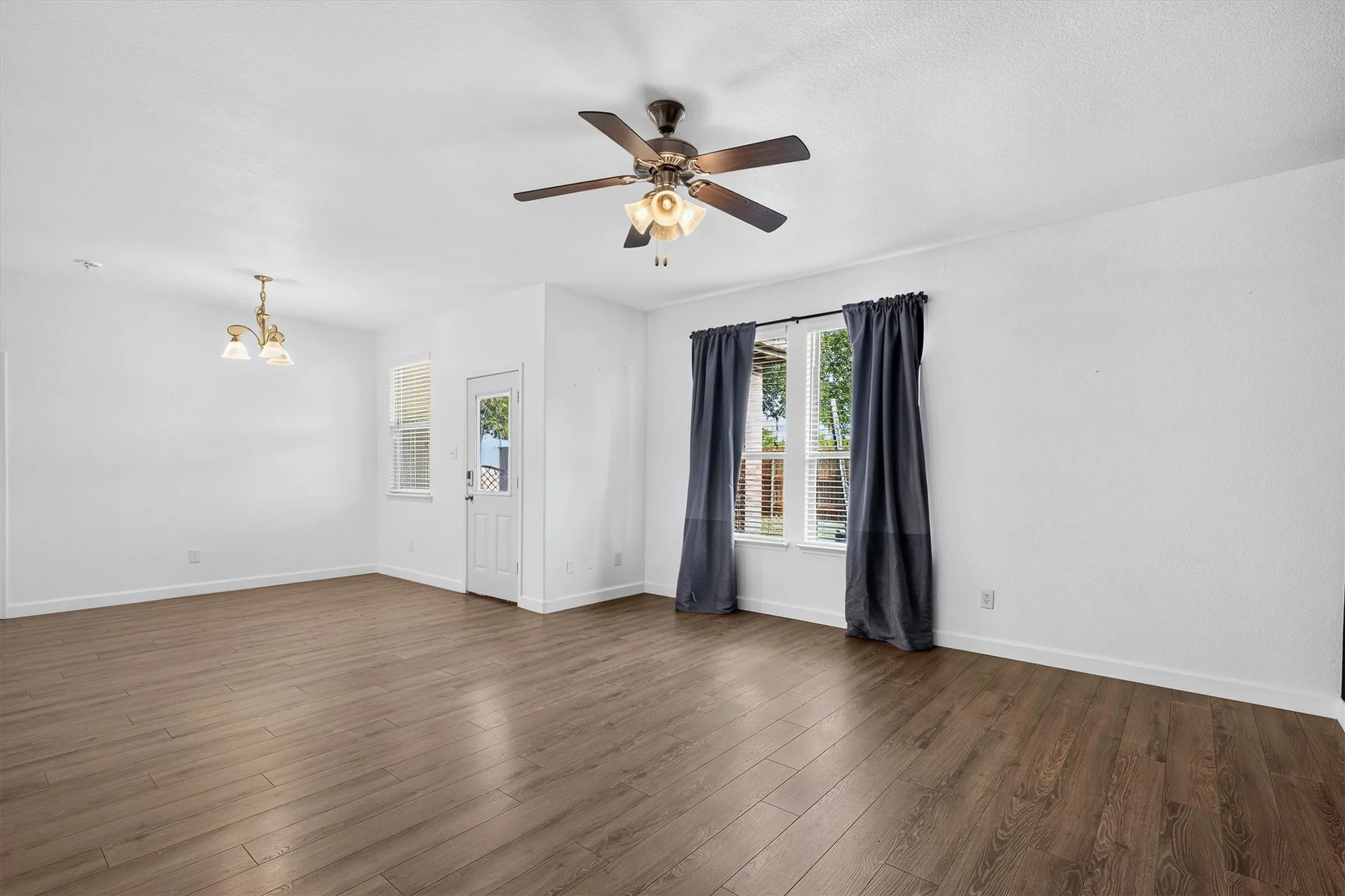 Living room and dining area