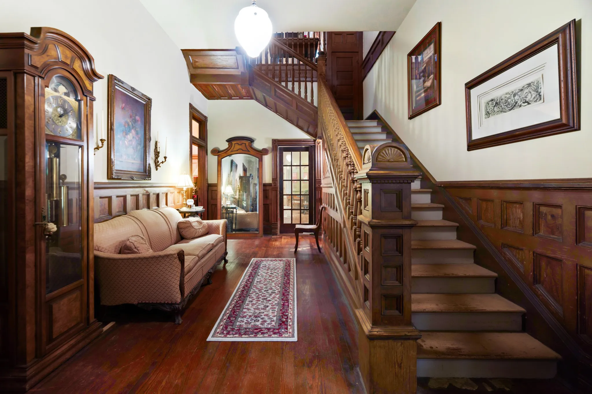 Entry hall with view of front stair case.