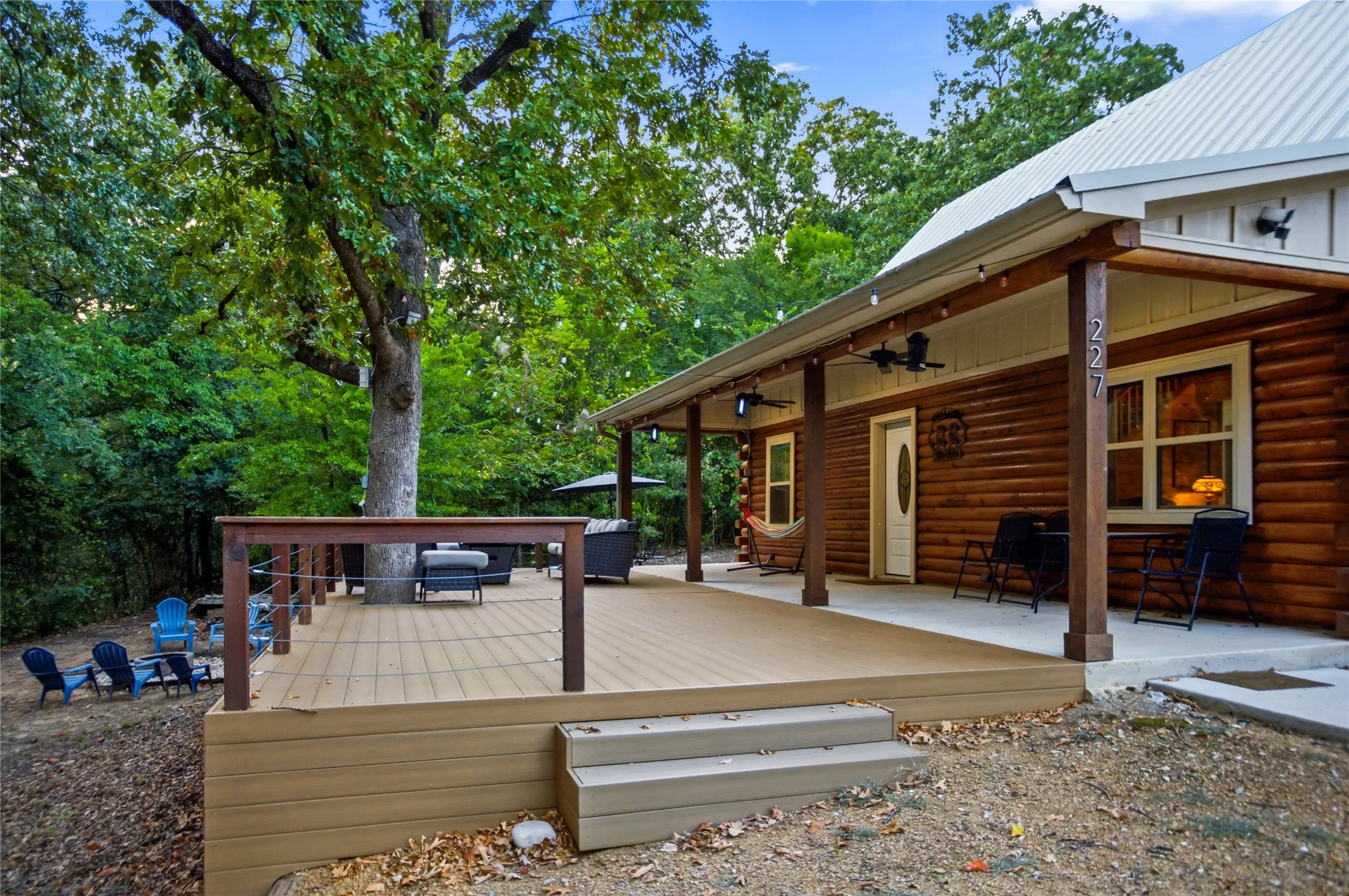The expansive deck adds so much outdoor living space.