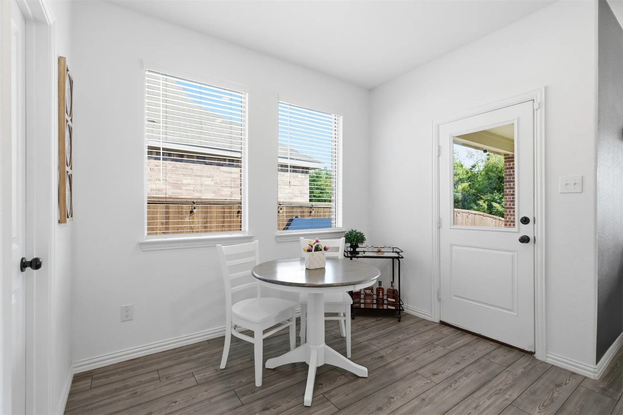Breakfast nook leads to the exterior access