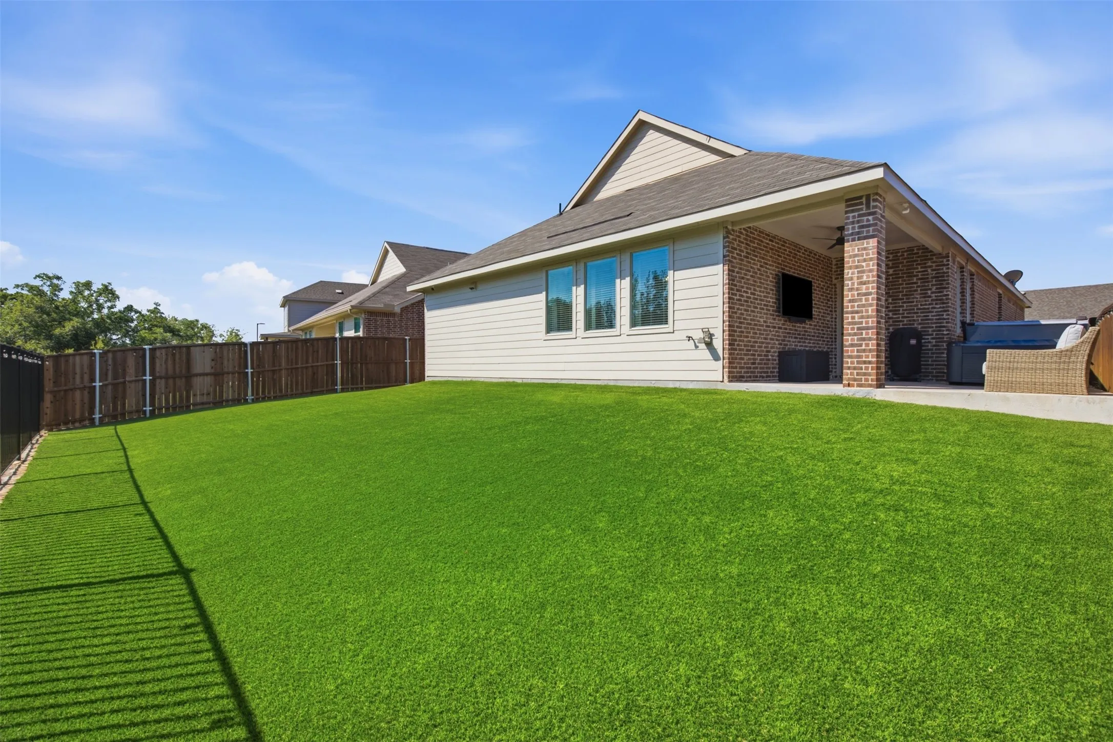 Turfed backyard