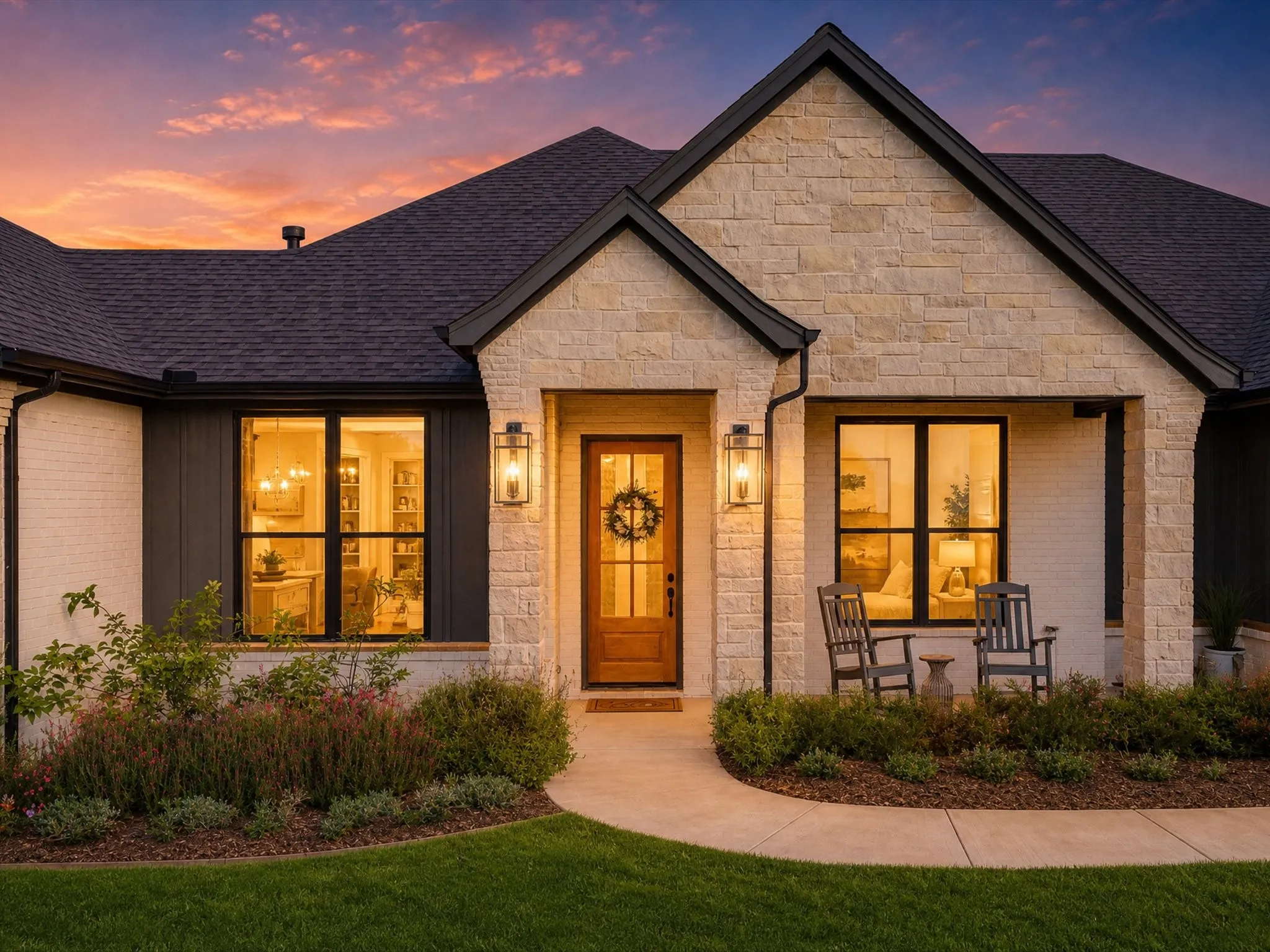 Front elevation & front patio