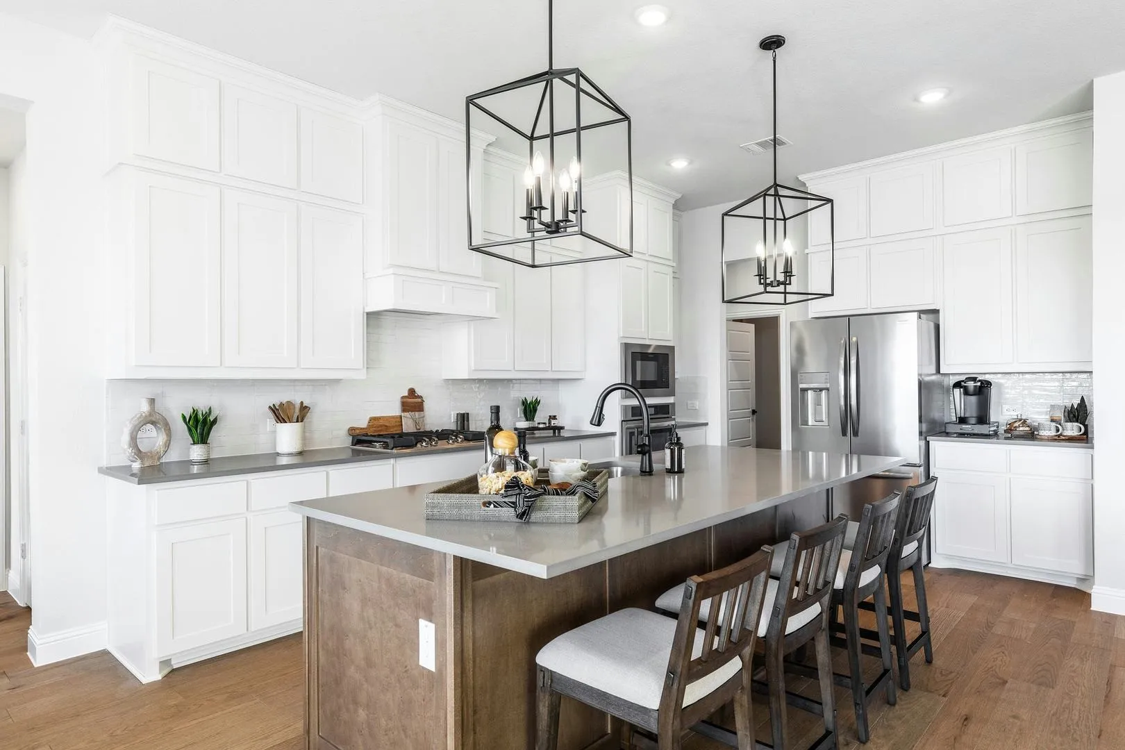 Kitchen side view of Kentsdale Farms home in DeSoto, TX by Kindred Homes
