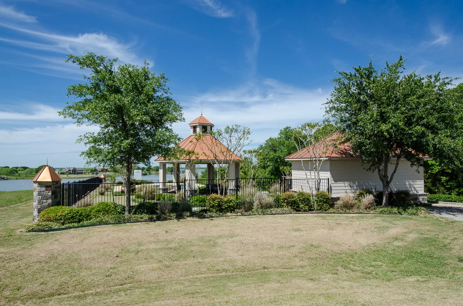 Community pool amenities offer a relaxing lakeside gathering space for residents.