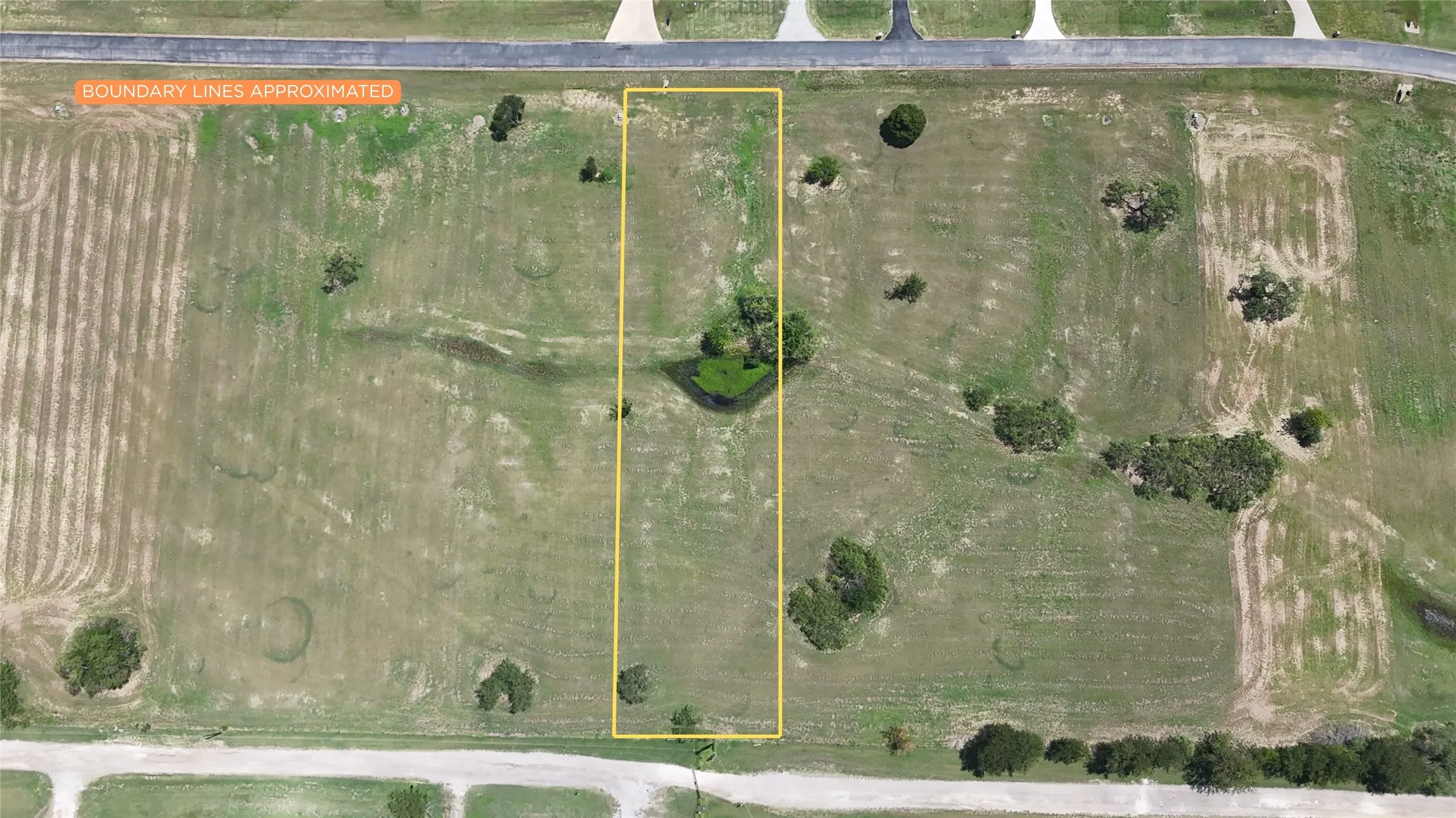 Overhead view outlining the lot within Southpoint's established neighborhood.