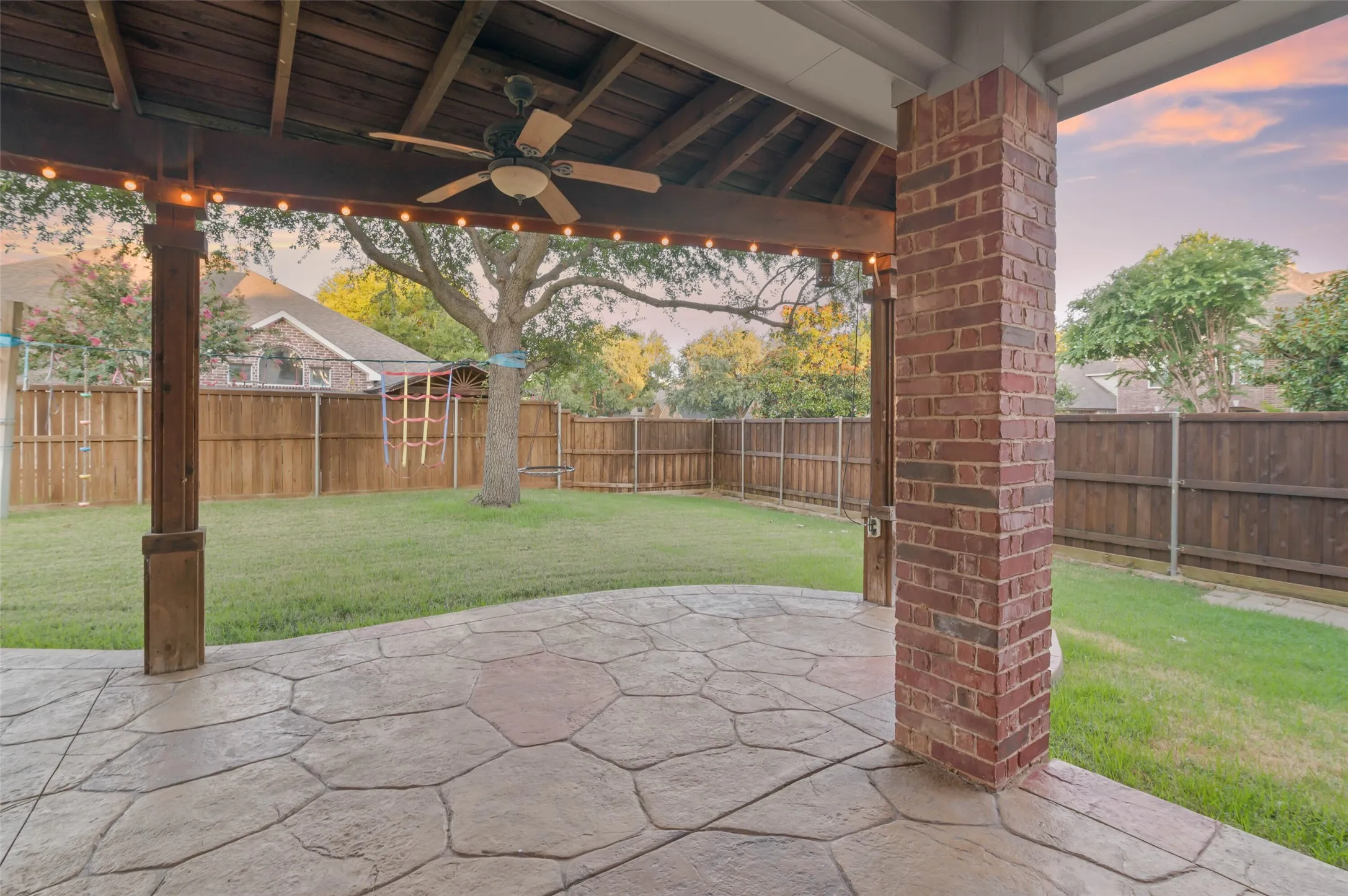 Large extended covered patio