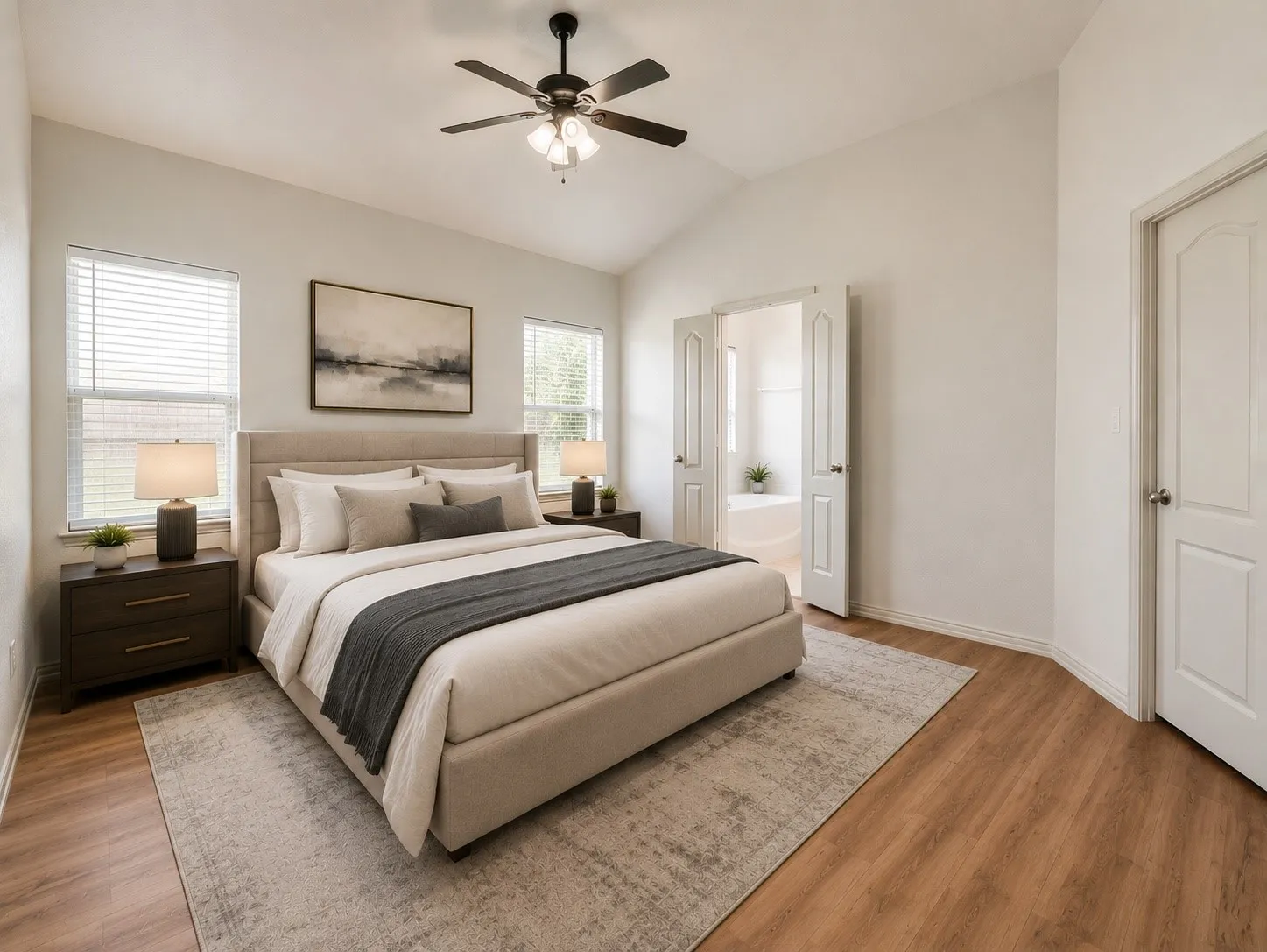 Primary bedroom virtually staged