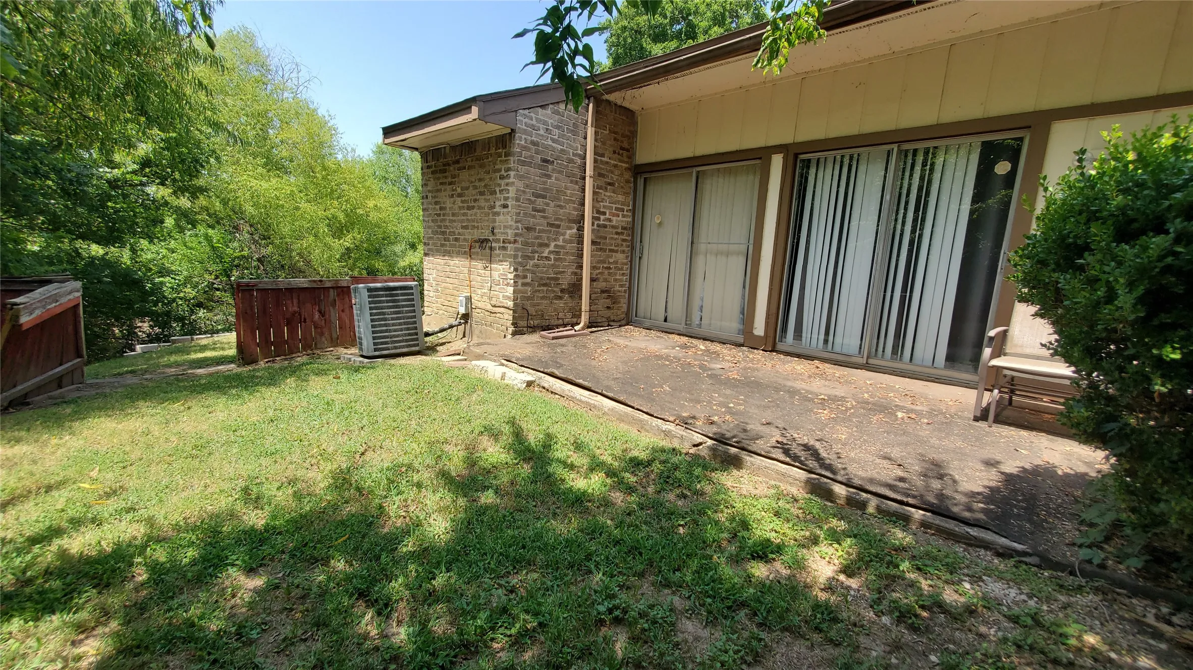 Patio and back yard.