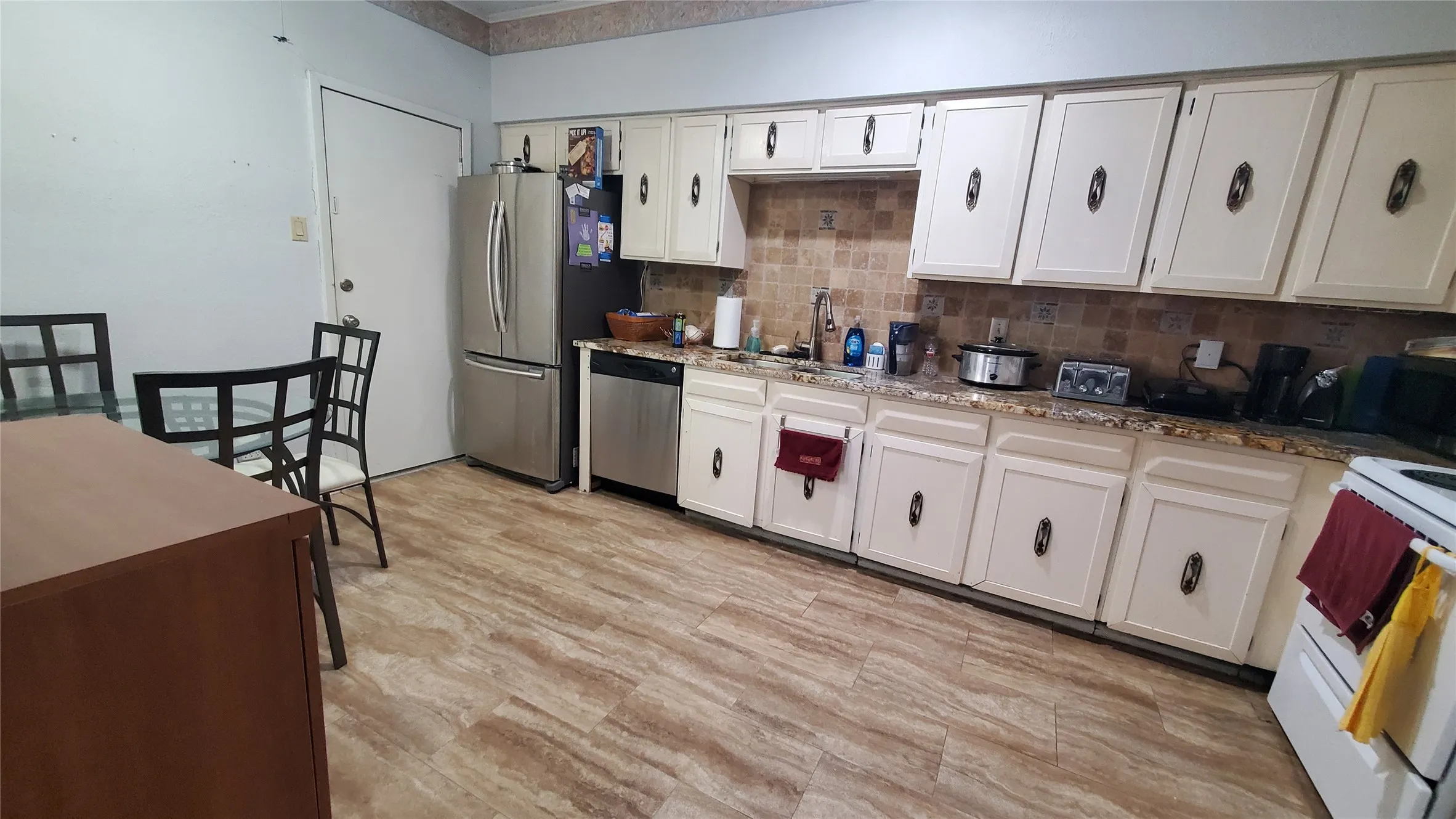 Plenty of cabinet and counter space.