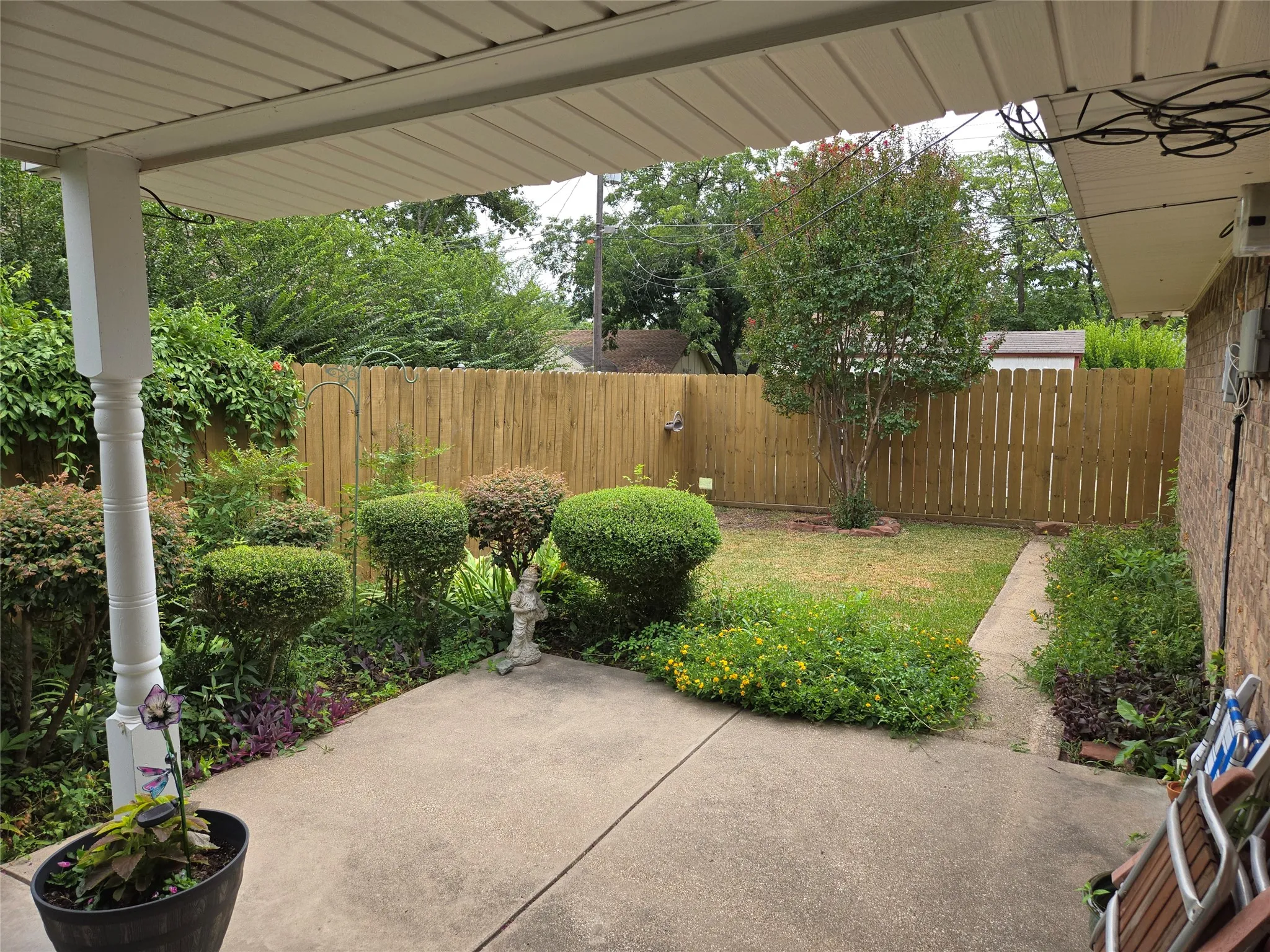 Covered Patio view of backyard