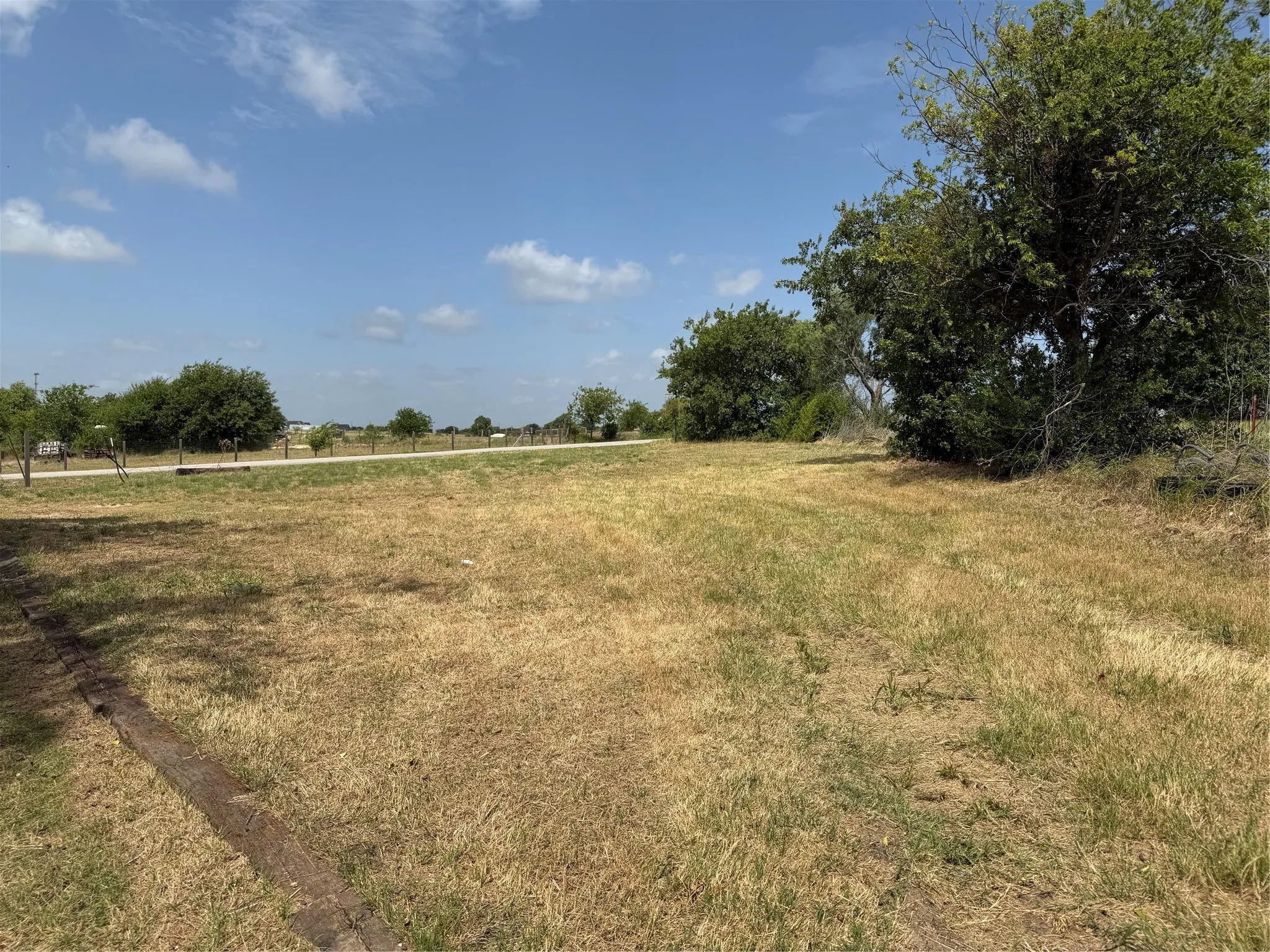 Expansive open lot featuring natural landscaping and mature perimeter trees