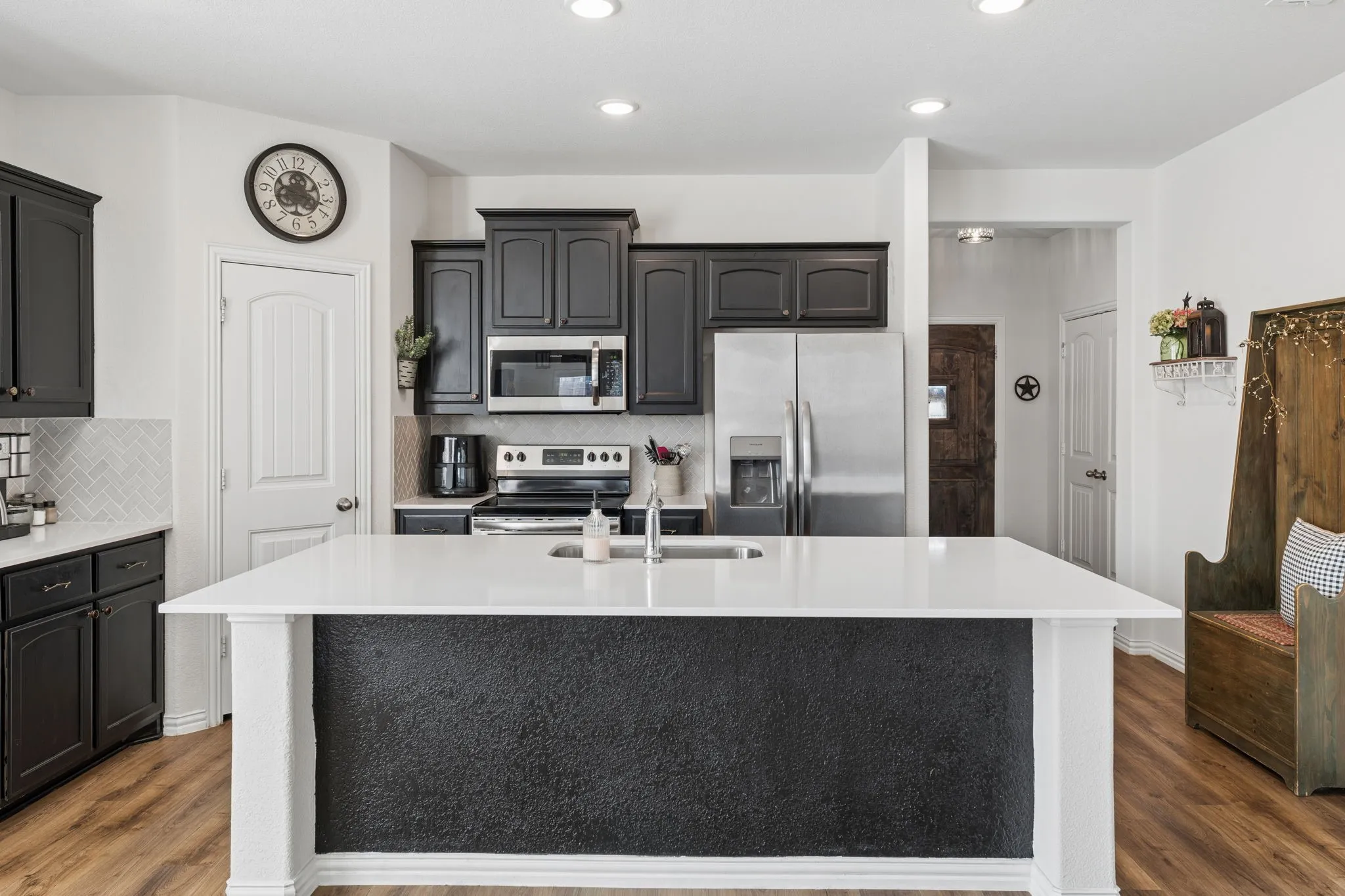 Open concept kitchen and dining