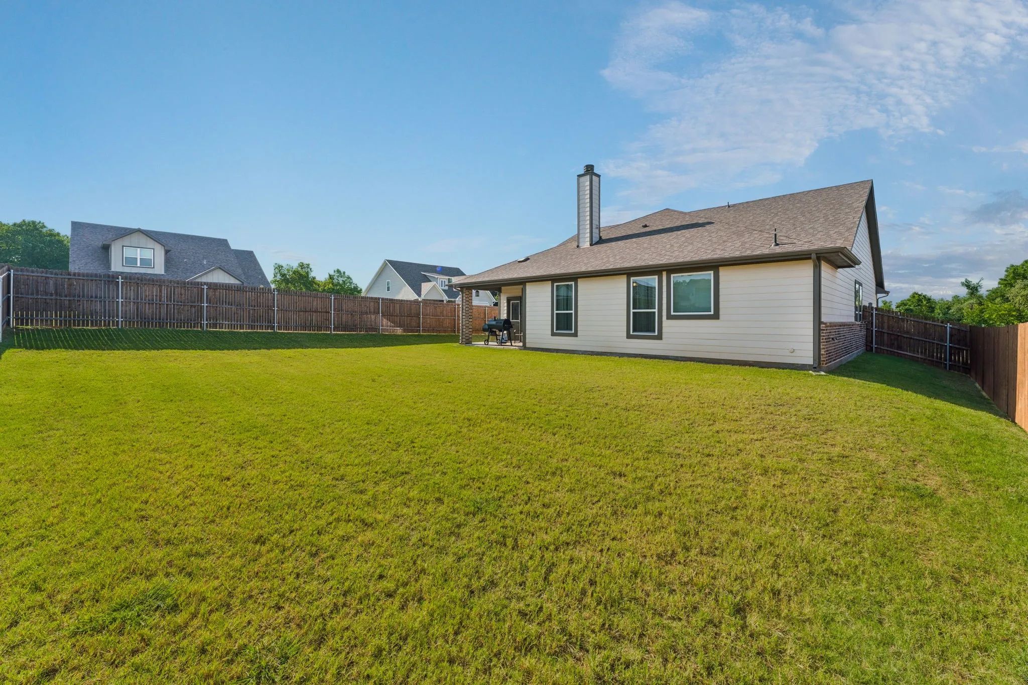 Large fenced yard