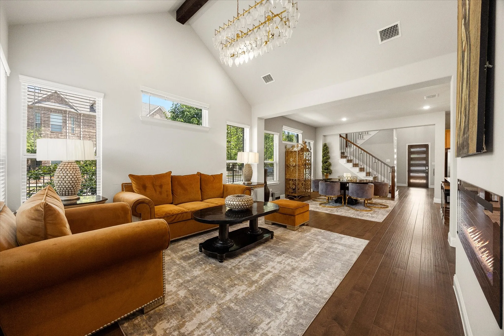 Vaulted Ceilings with wood beam