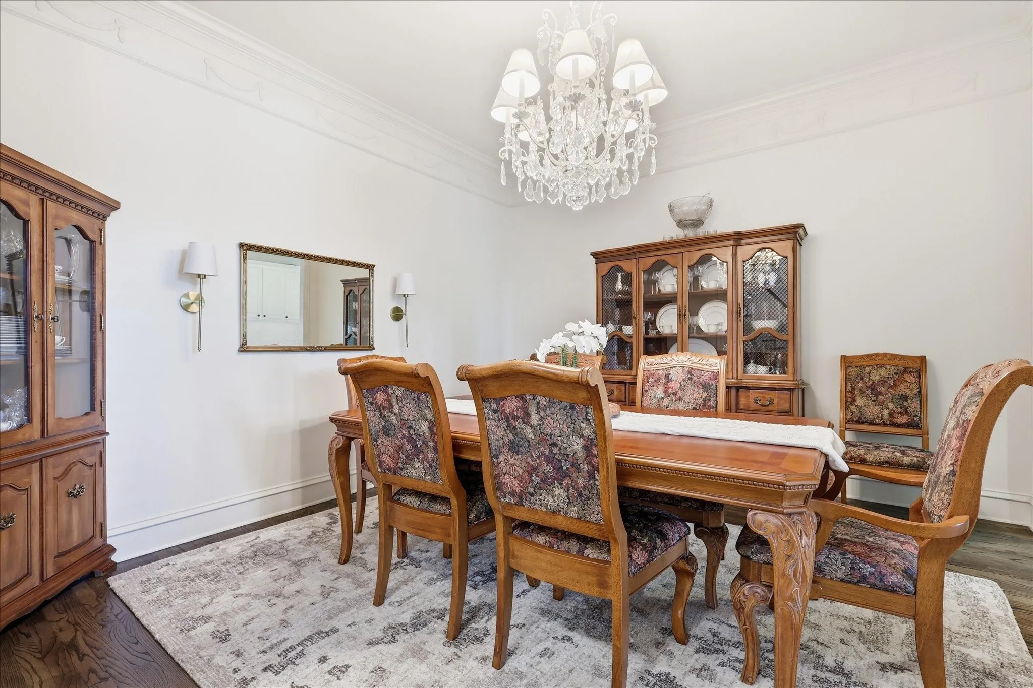 To the right of the entry foyer is the formal dining room.