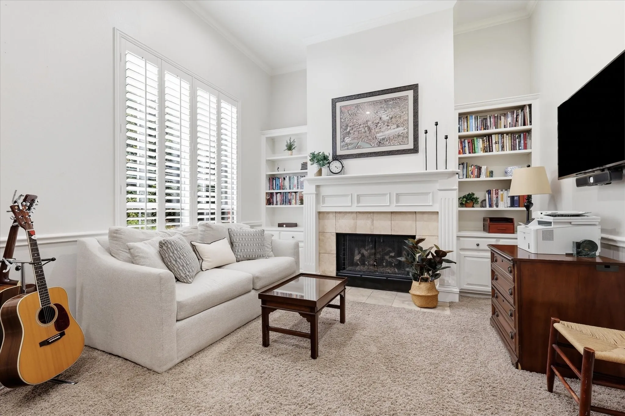 Another living area, Den, is being used as an office. Built-ins & a WBFP.