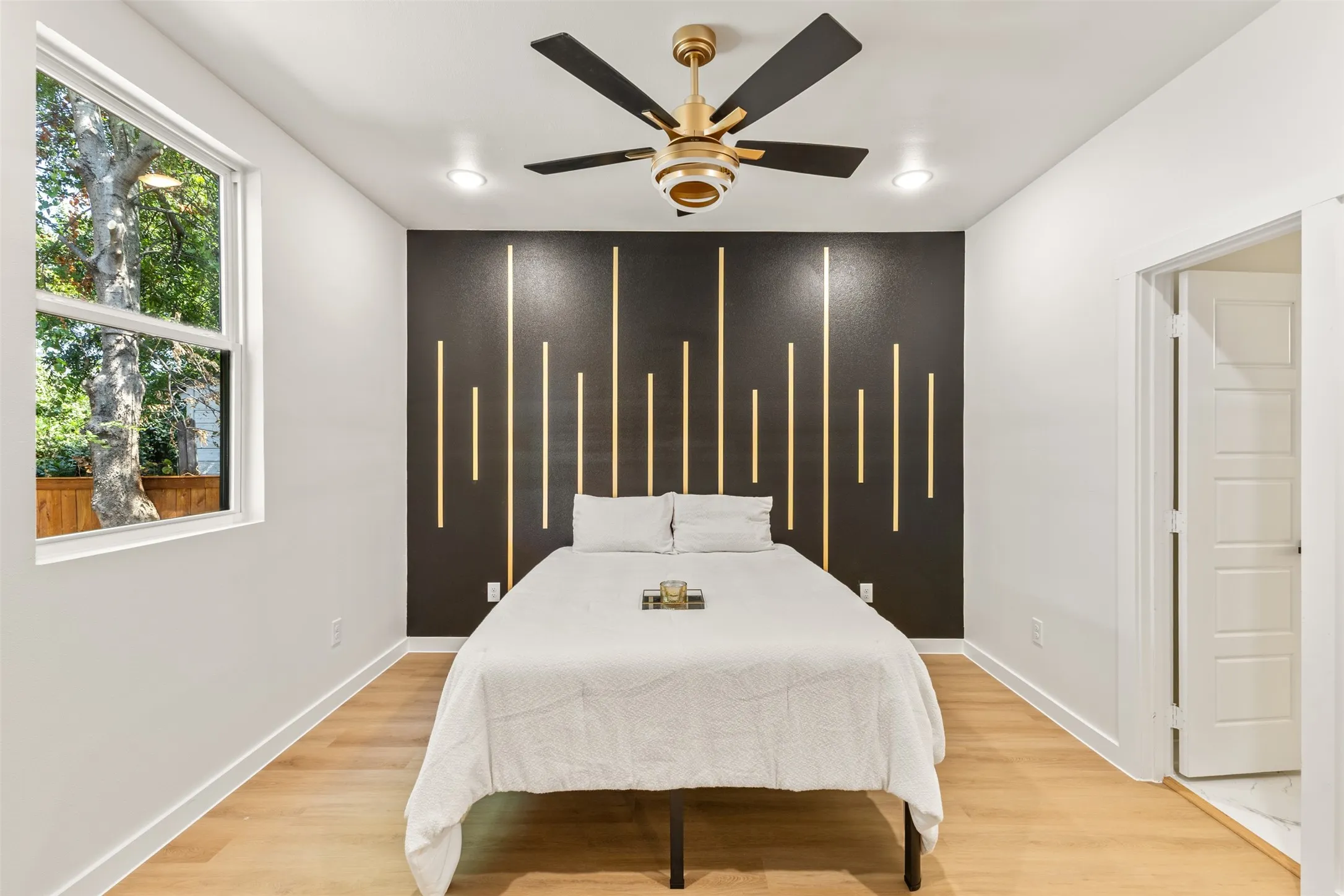 Accent wall featuring vertical design elements