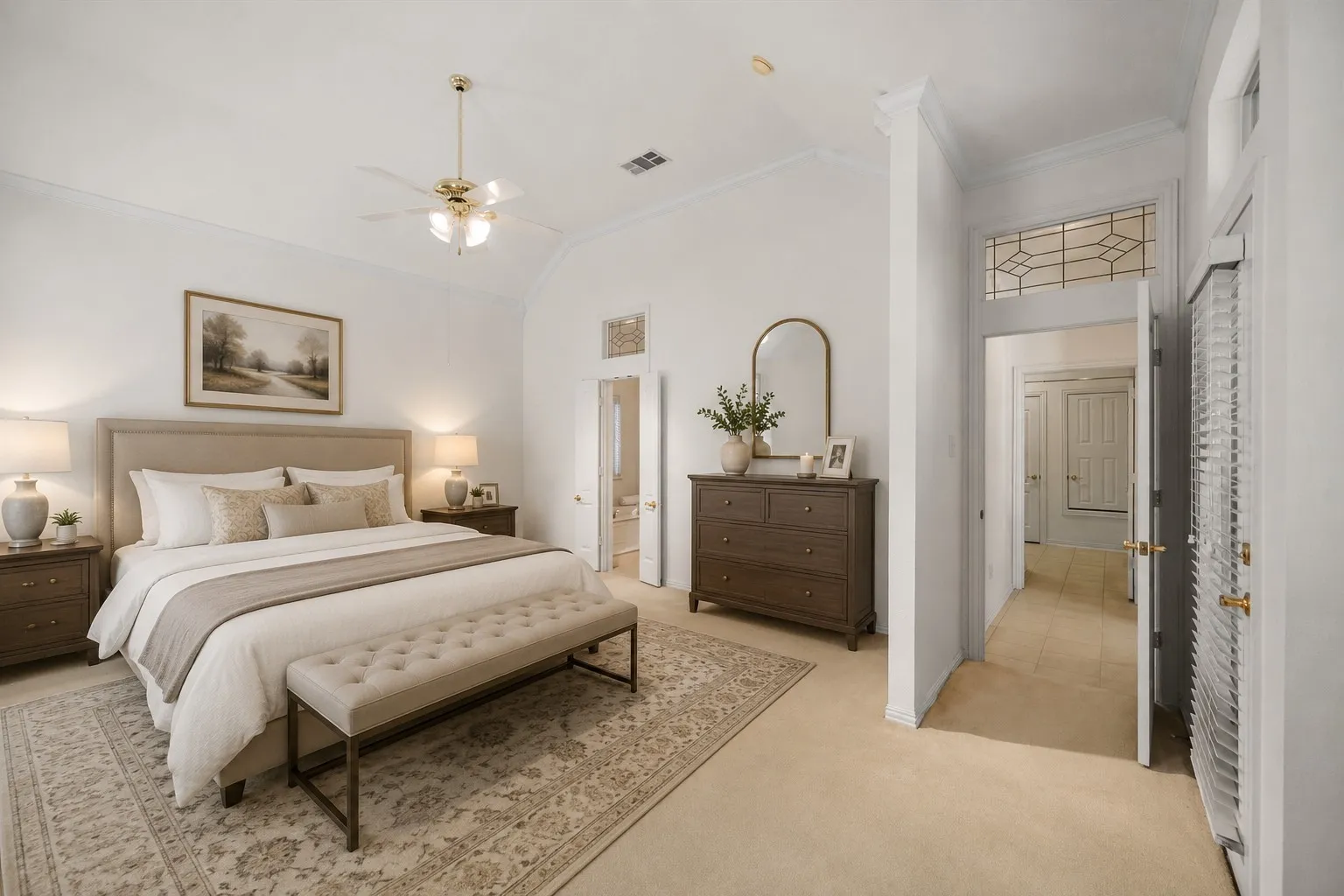 virtually staged primary suite
