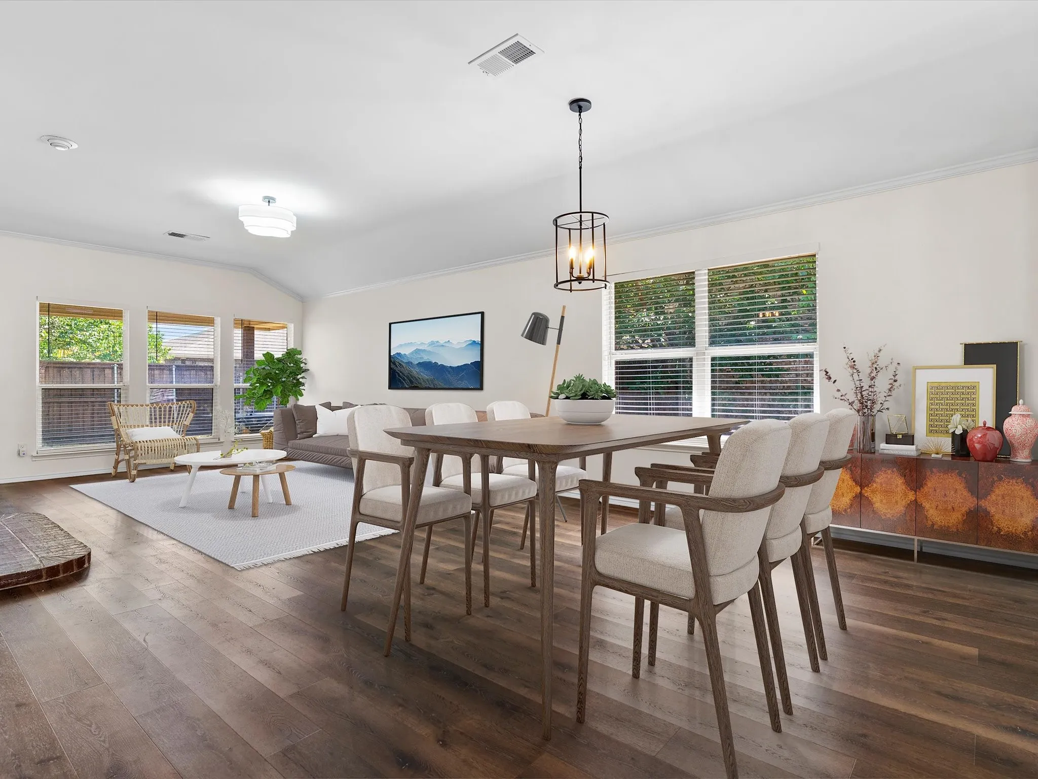 Main living spaces virtually staged.