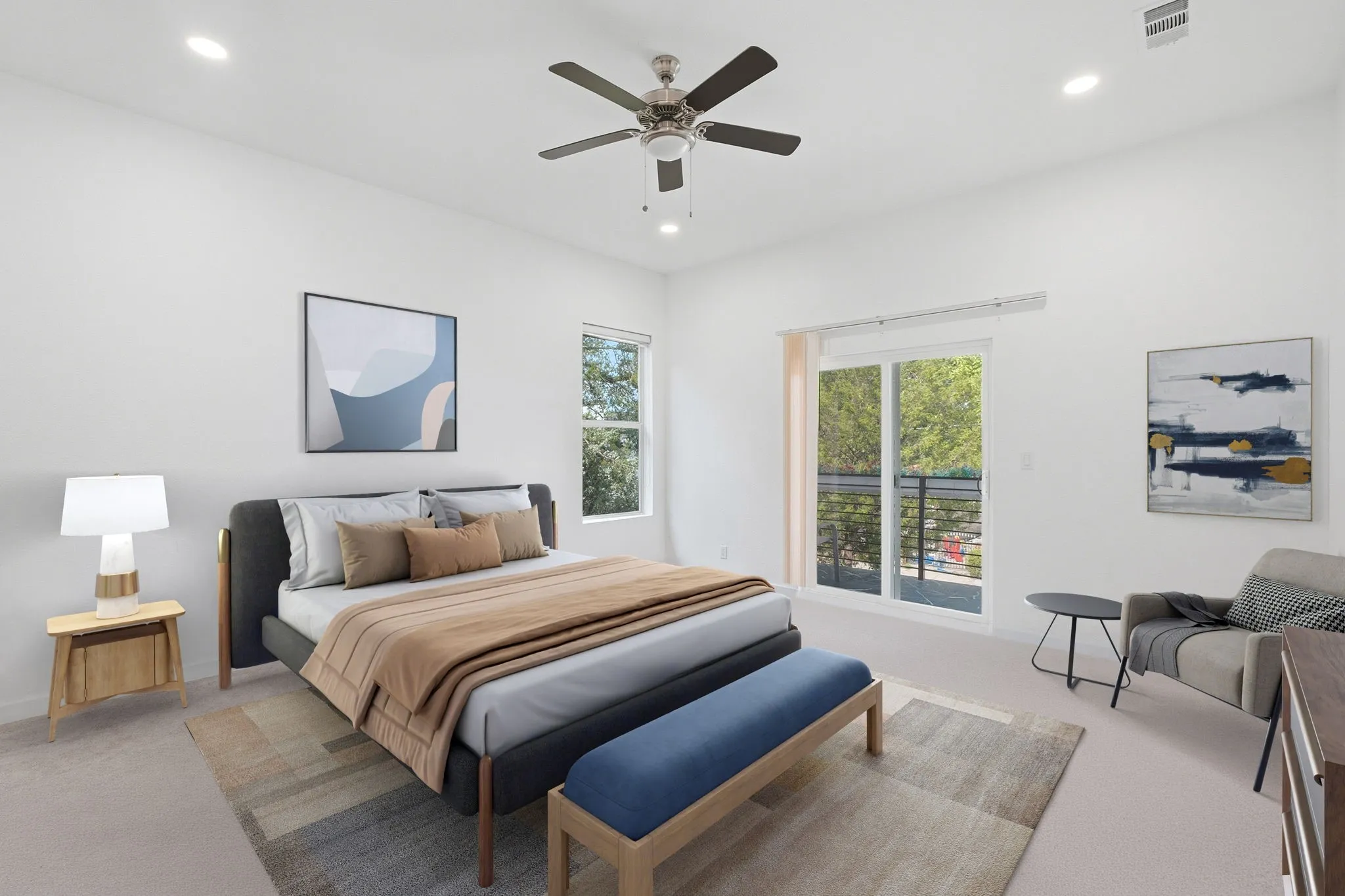 2nd Floor Primary Bedroom Suite (Bedroom #4) With Balcony Which Has Been Virtually Staged.