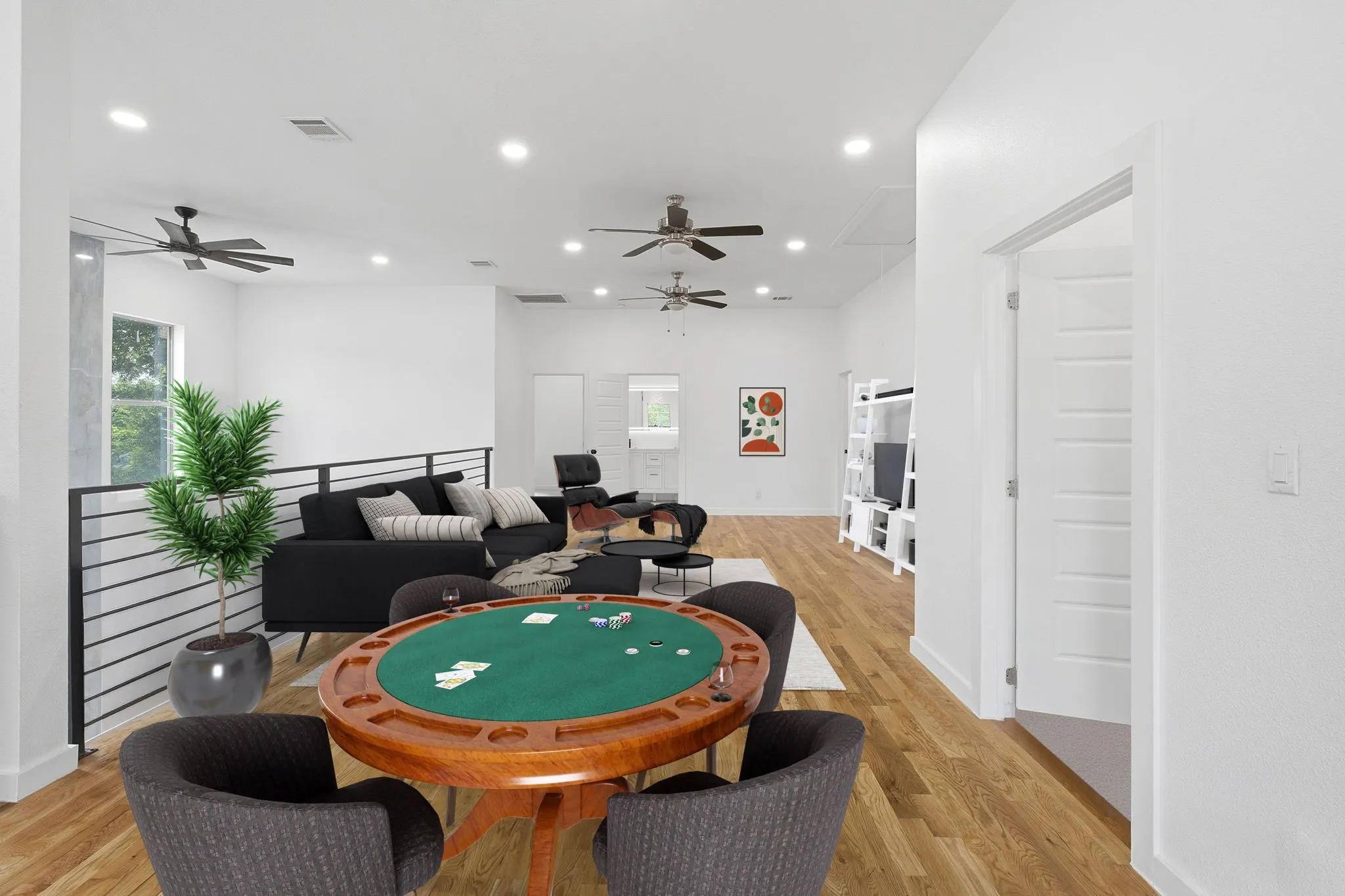 Another View Of Game Room Which Has Been Virtually Staged.