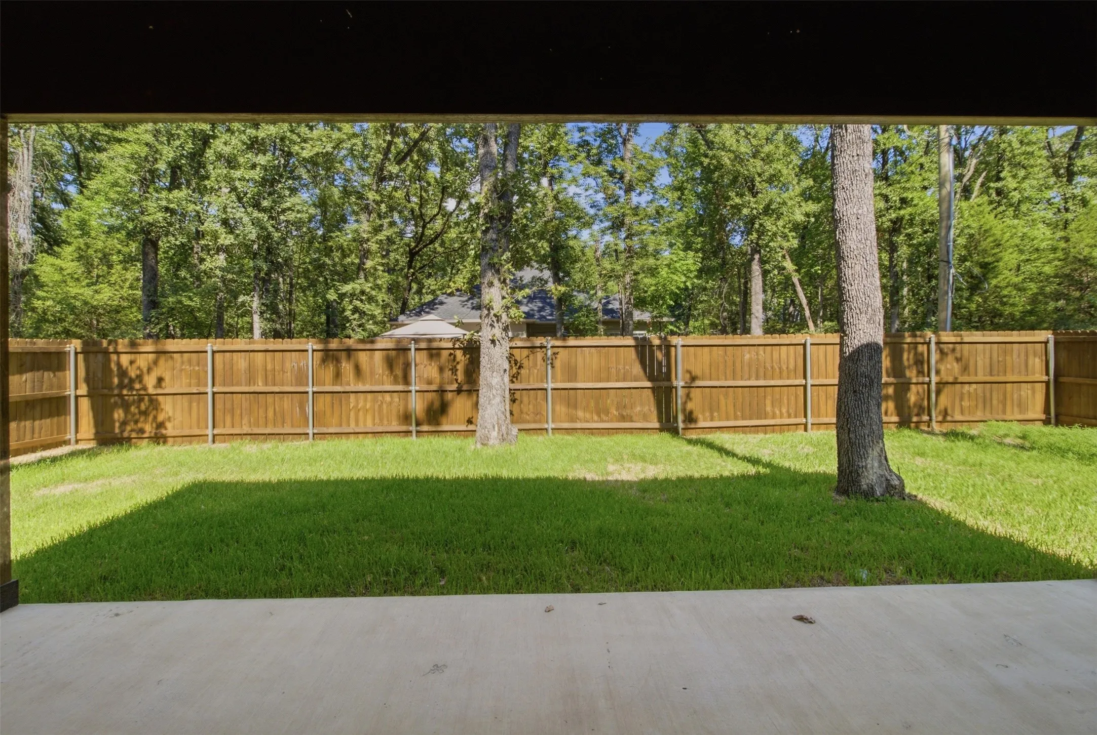 View from covered patio