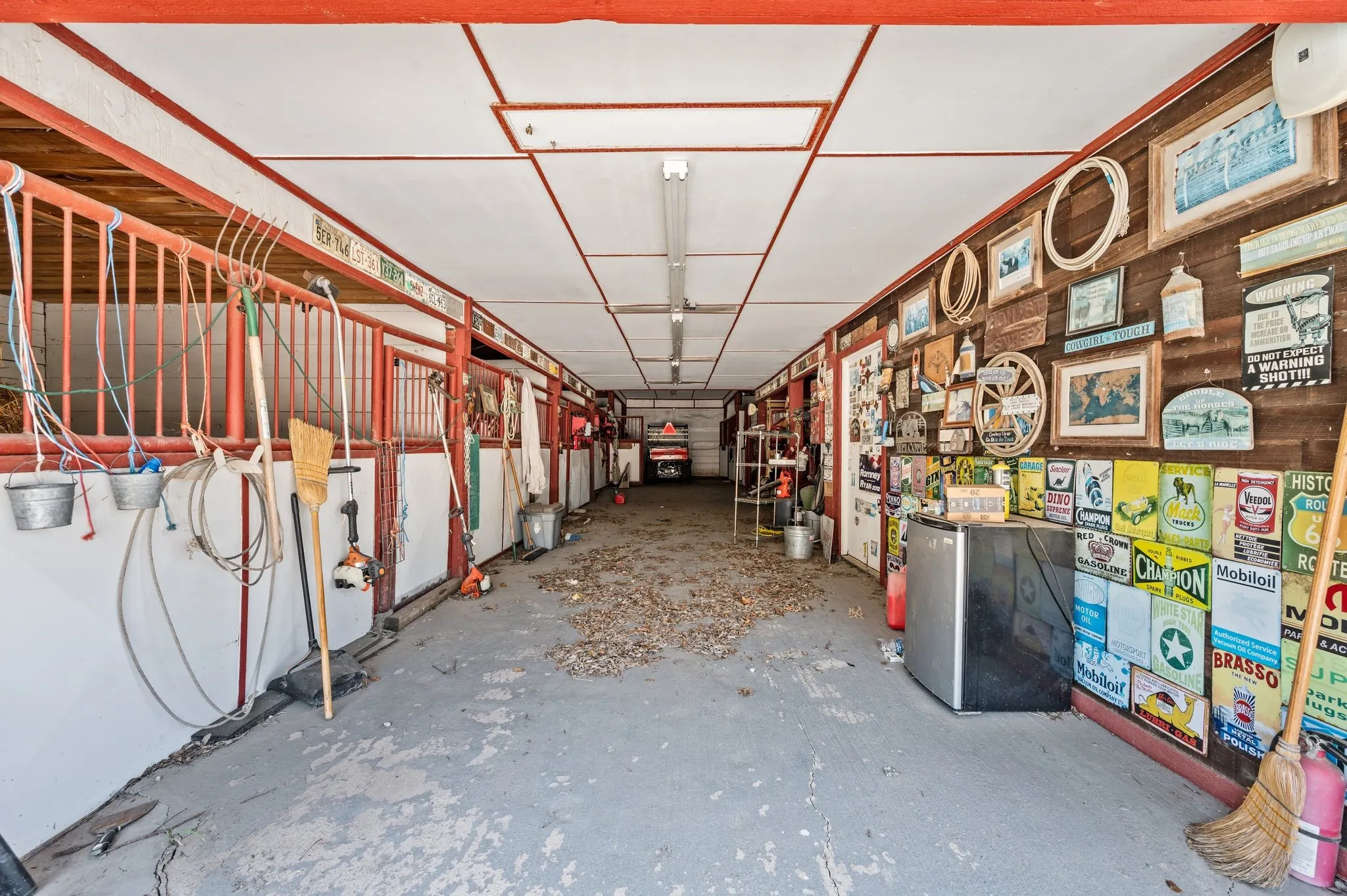 Barn with hay loft, wash rack, tack room and office or workshop space