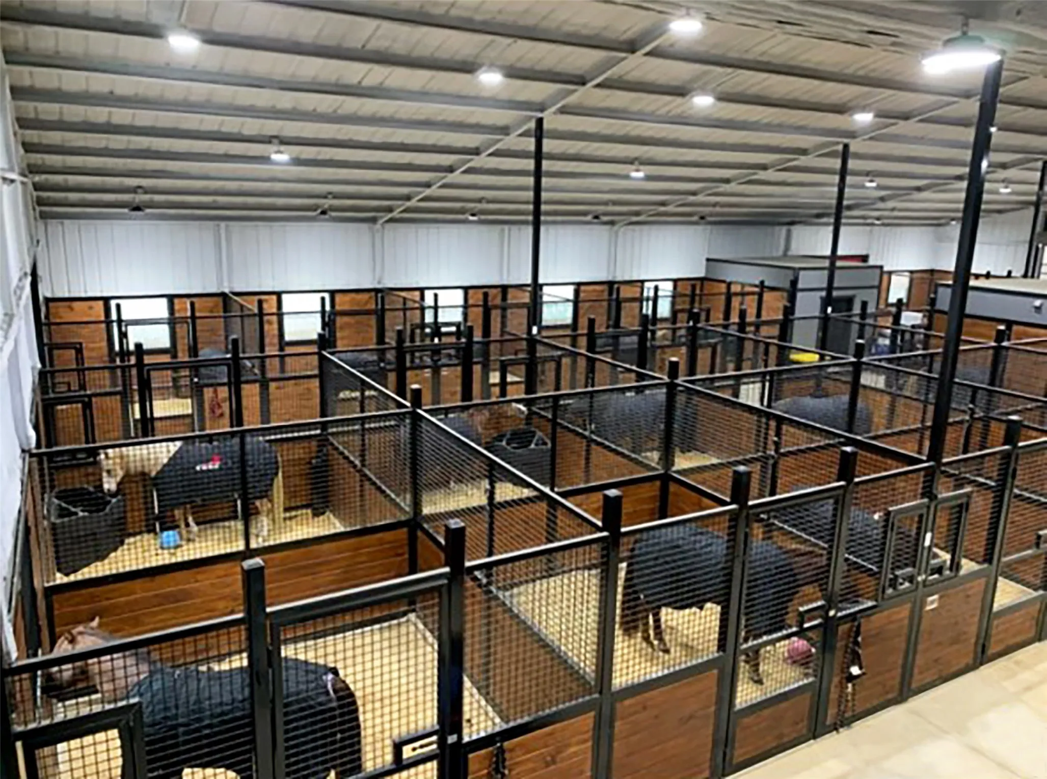 MAIN BARN INTERIOR...Overhead View Featuring 20 Custom Show Stalls