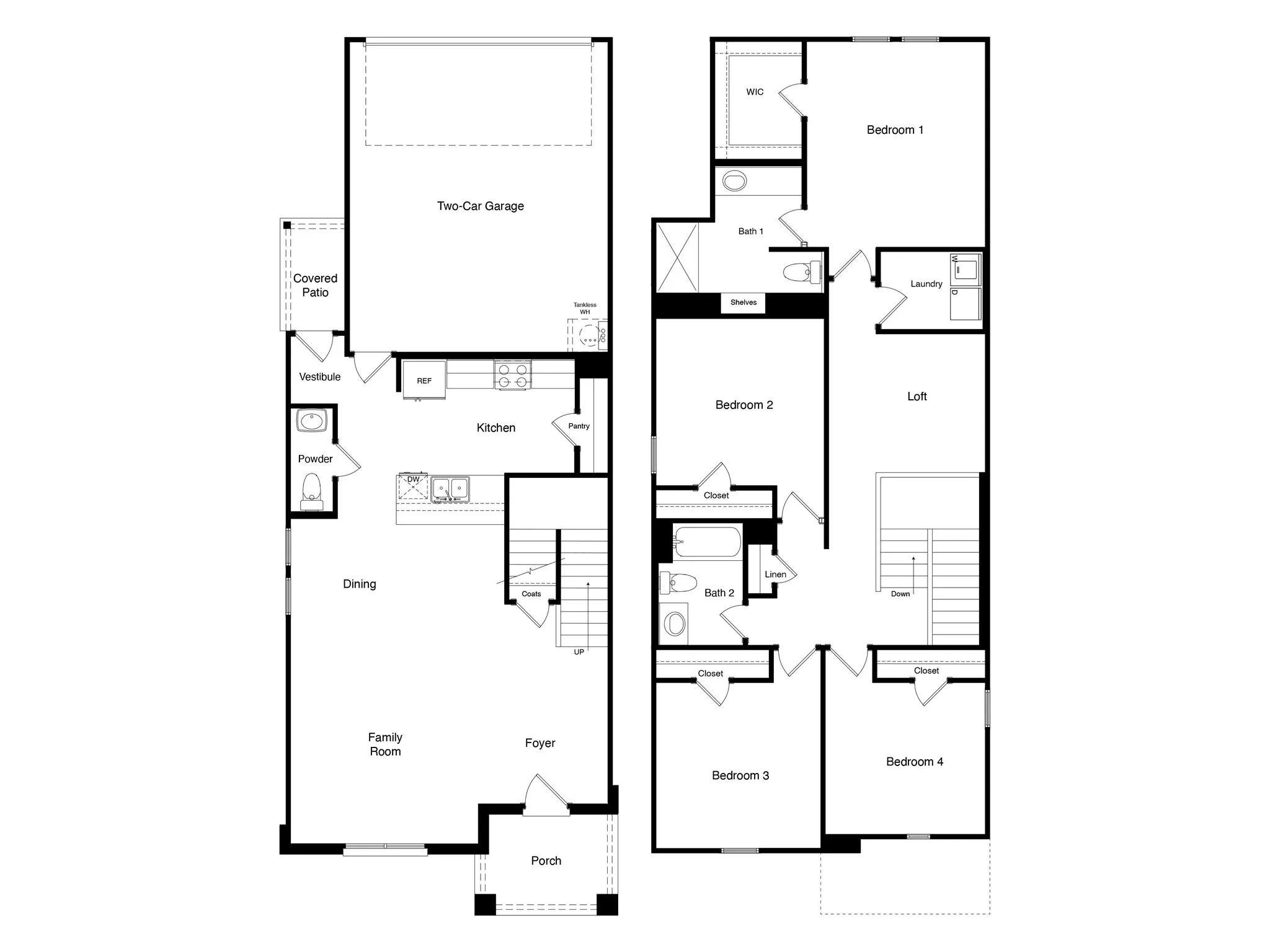 D.R. Horton's  Walnut floorplan - All Home and community information, including pricing, included features, terms, availability and amenities, are subject to change at any time without notice or obligation. All Drawings, pictures, photographs, video, square footages, floor plans, elevations, features, colors and sizes are approximate for illustration purposes only and will vary from the homes as built.
