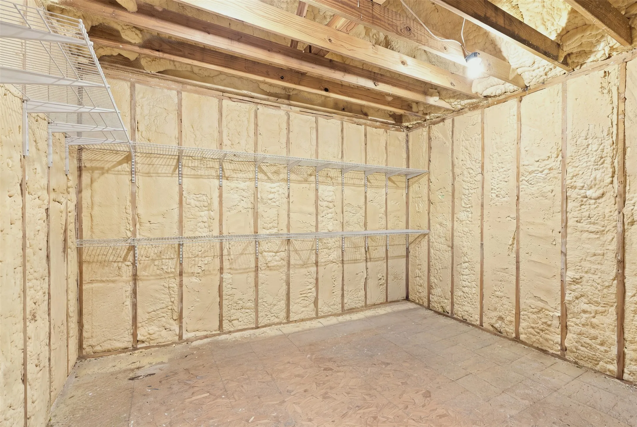 Storage room if located off the 4th bedroom/bonus room and could easily be finished out for another room as the wall is an exterior wall.