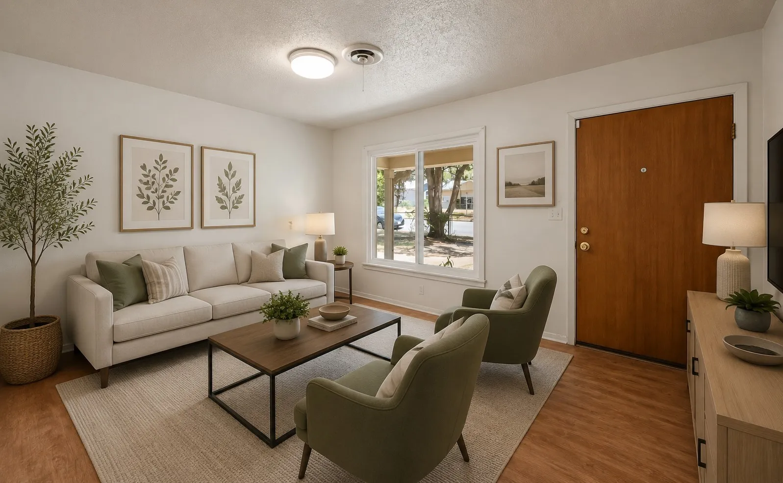 Virtually staged living room