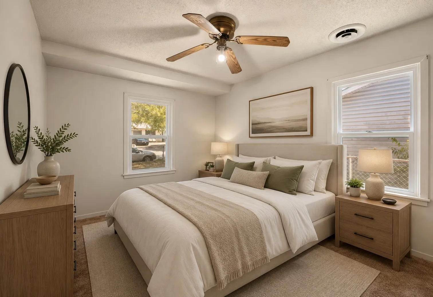 Virtually staaged bedroom