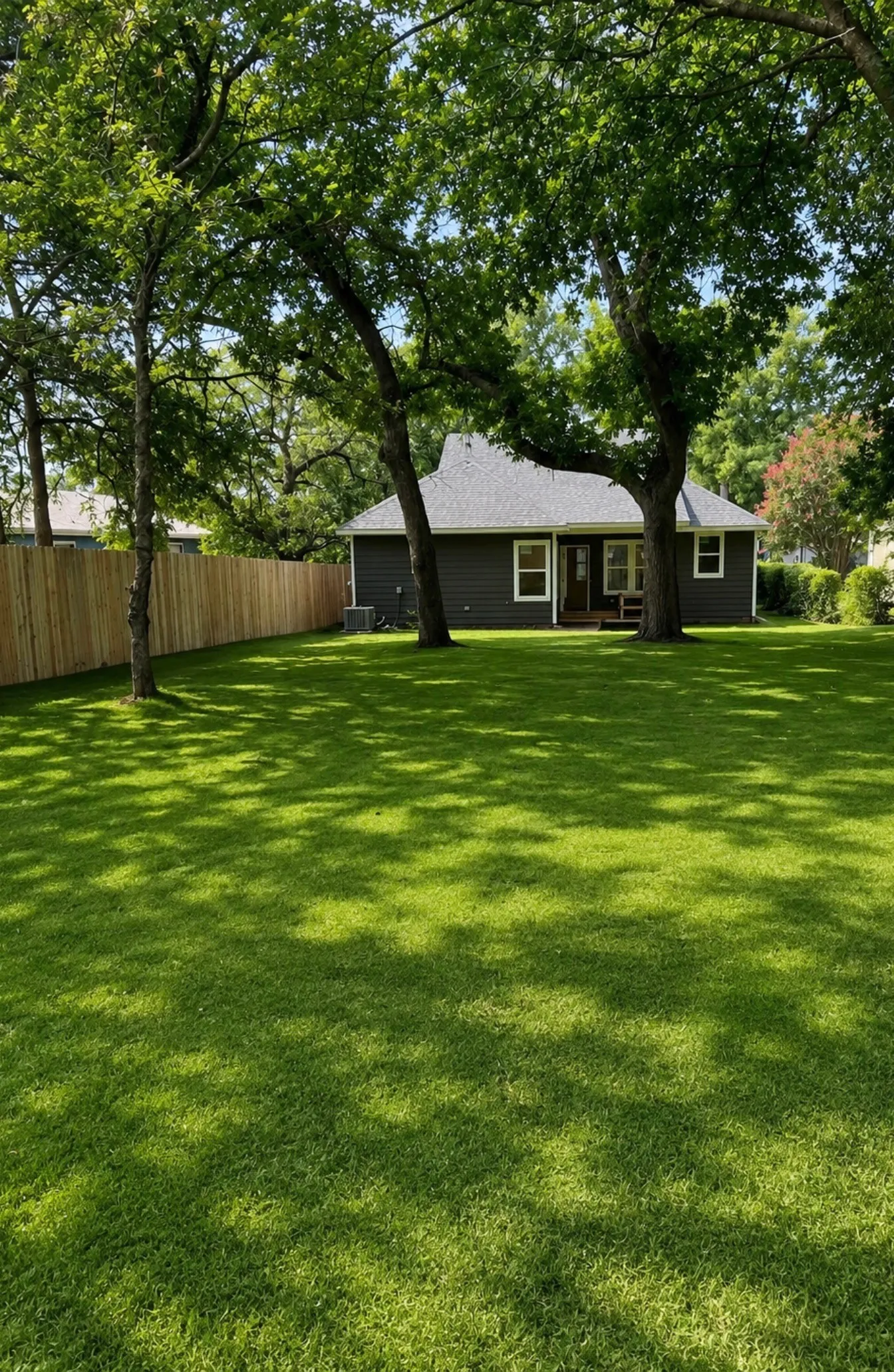 Large barck private yard