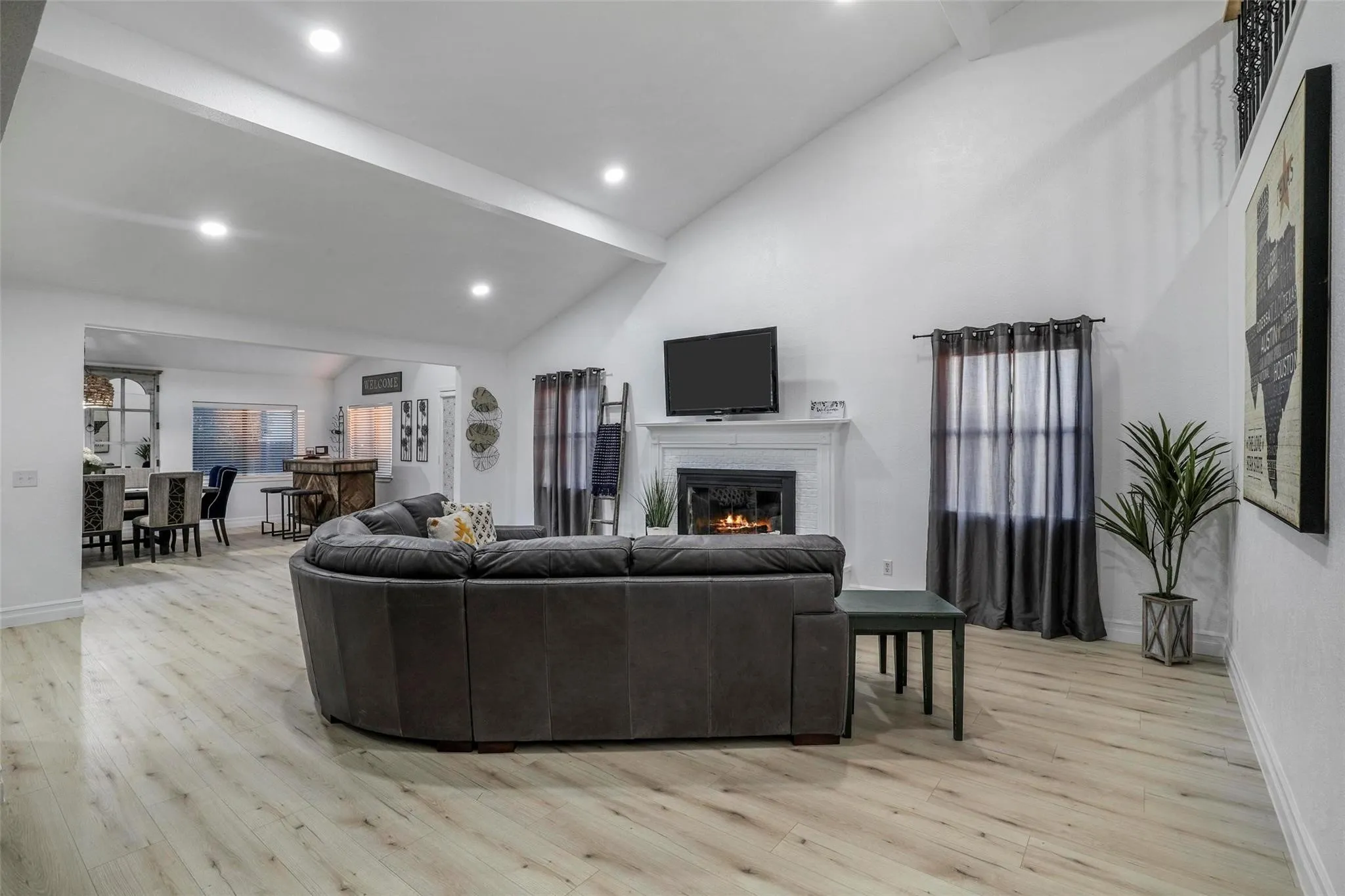 Living room with soaring ceilings