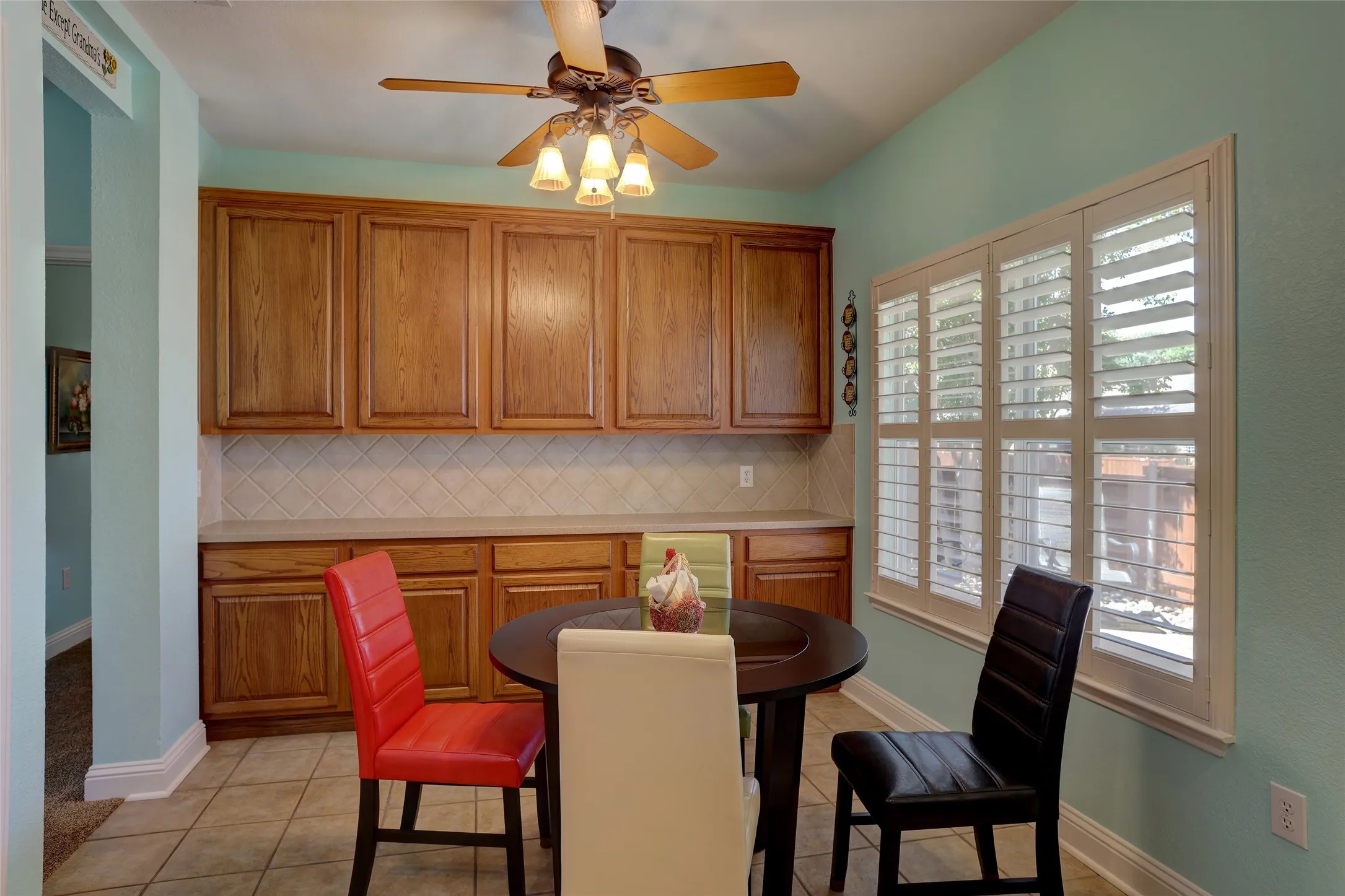 Notice the wall of cabinets which only a few units in the subdivision upgraded