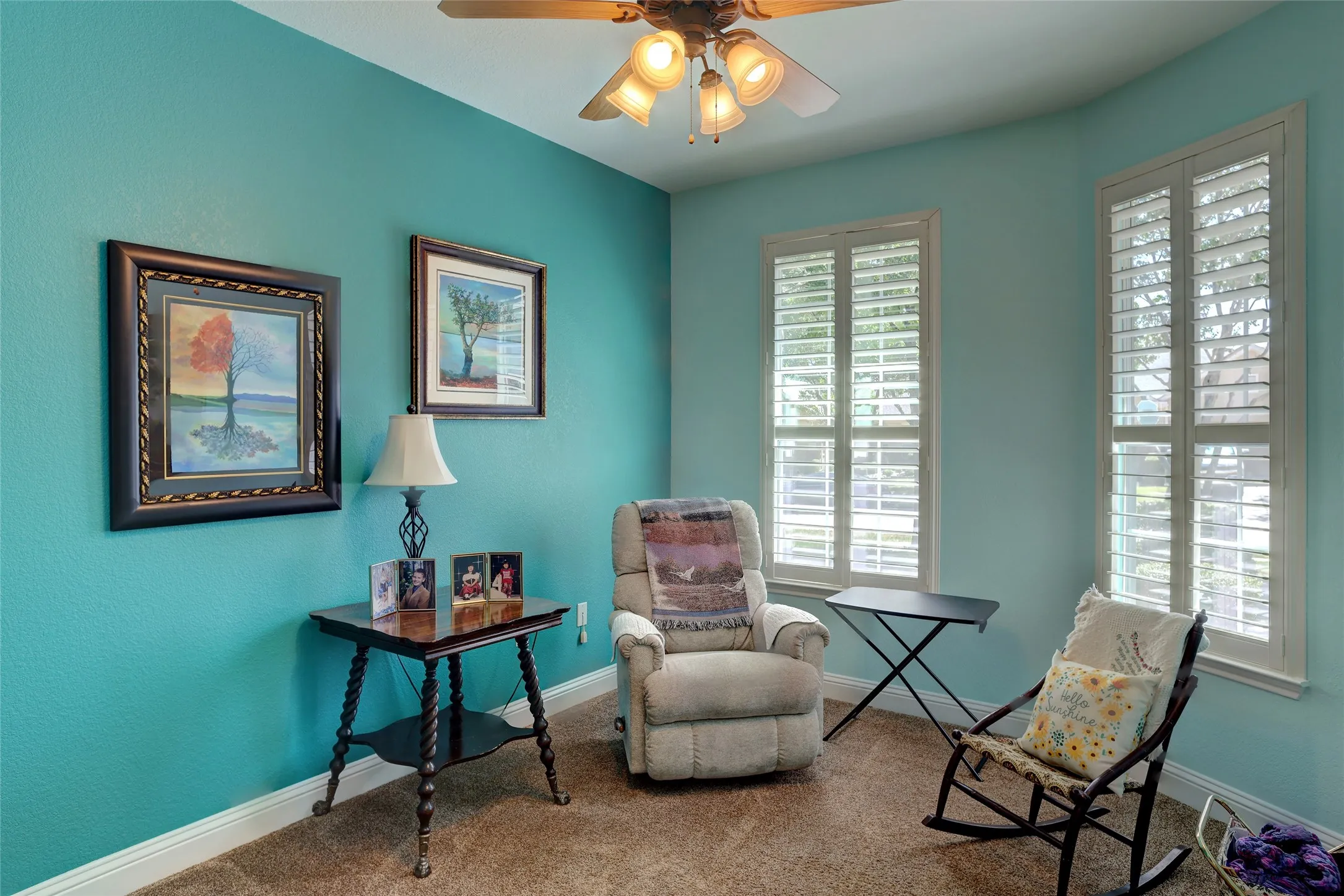 Office staged as a sitting room but big enough for a great office
