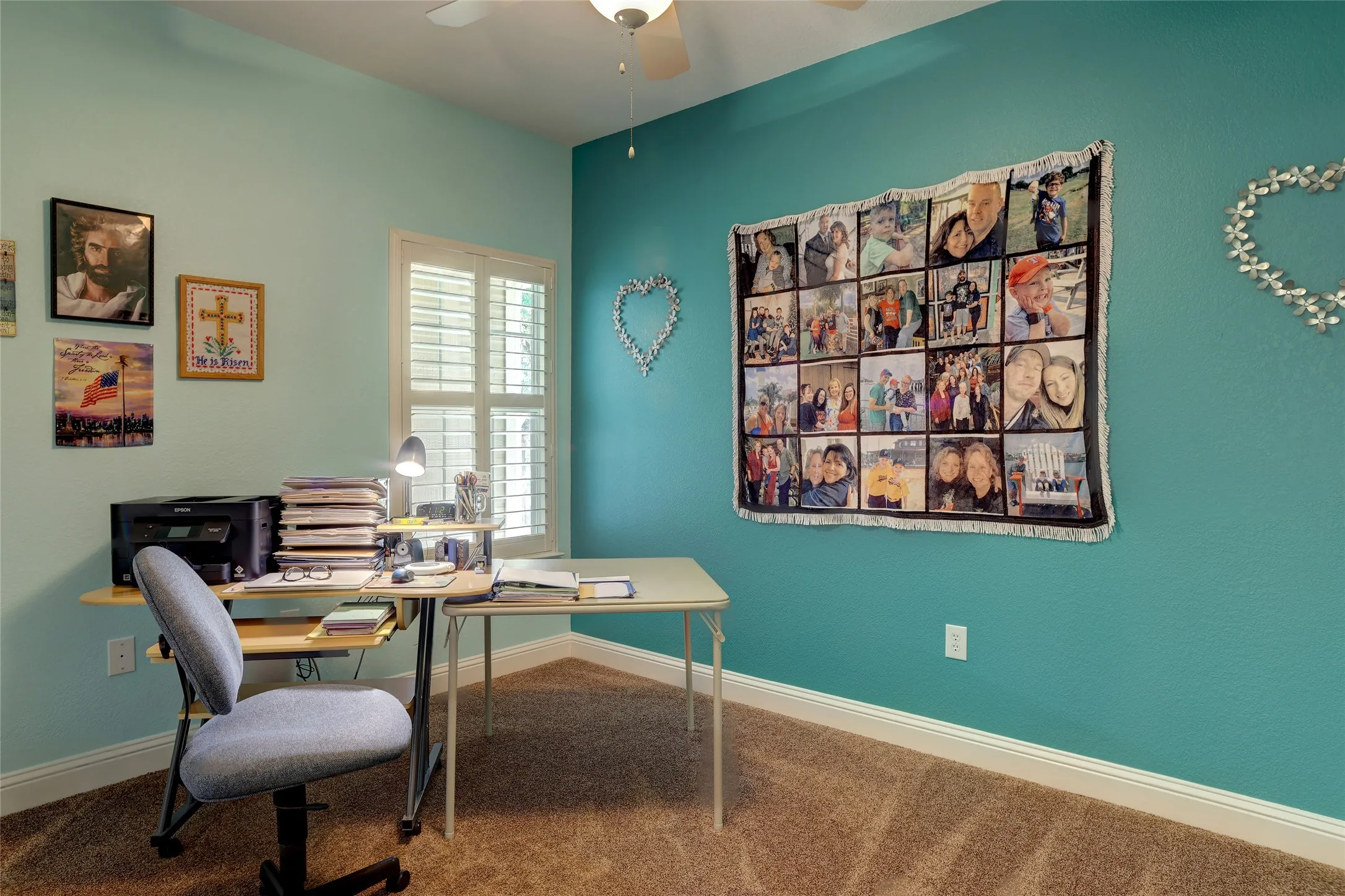 Split from the master this bedroom is set up as office but large enough for a great sized bedroom. Make sure to check out custom closets
