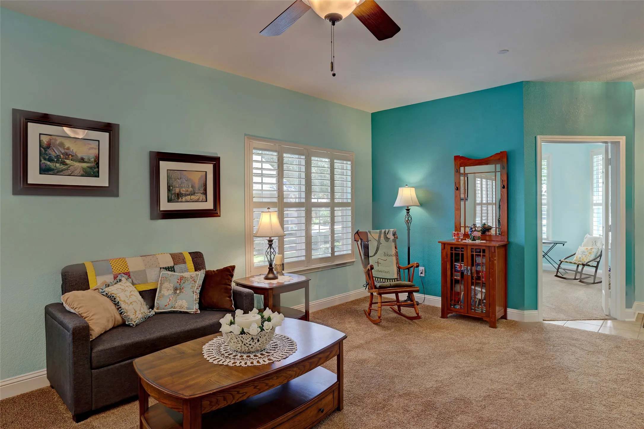 Notice the rare extra windows and the beautiful plantation shutters