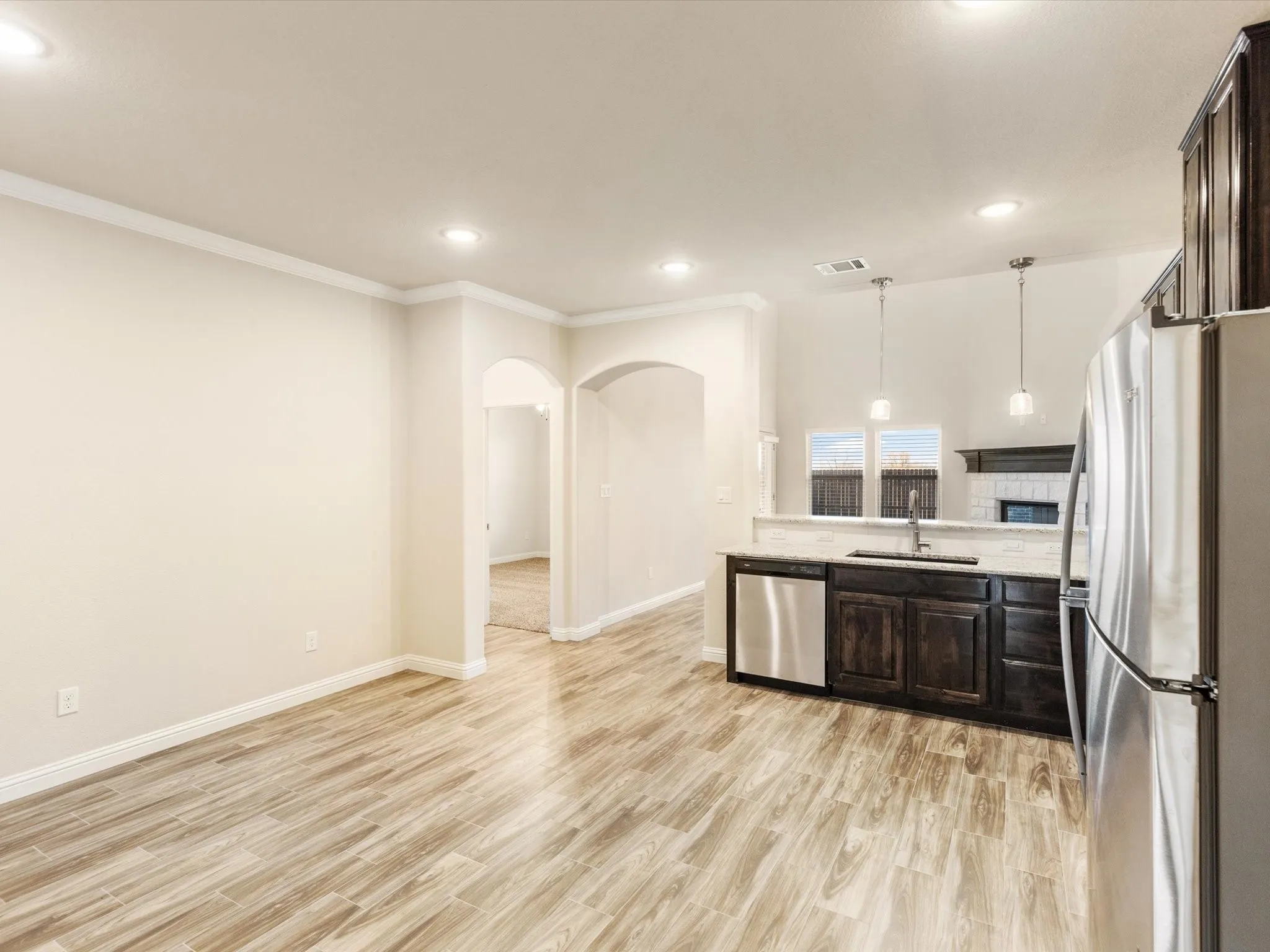 kitchen and dining space