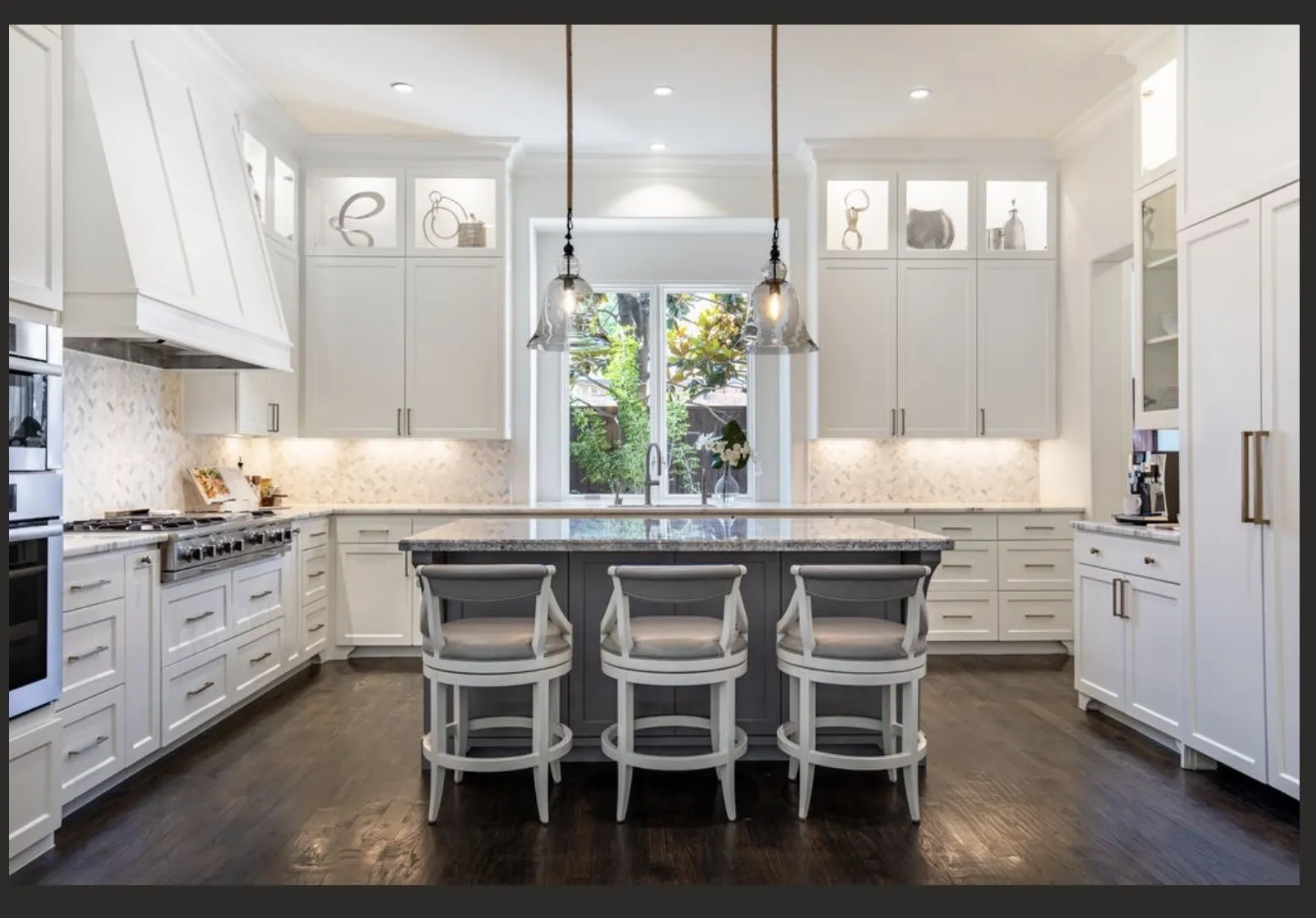 Storage in the island. plenty of room for casual eating and entertaining in this Chef's kitchen
