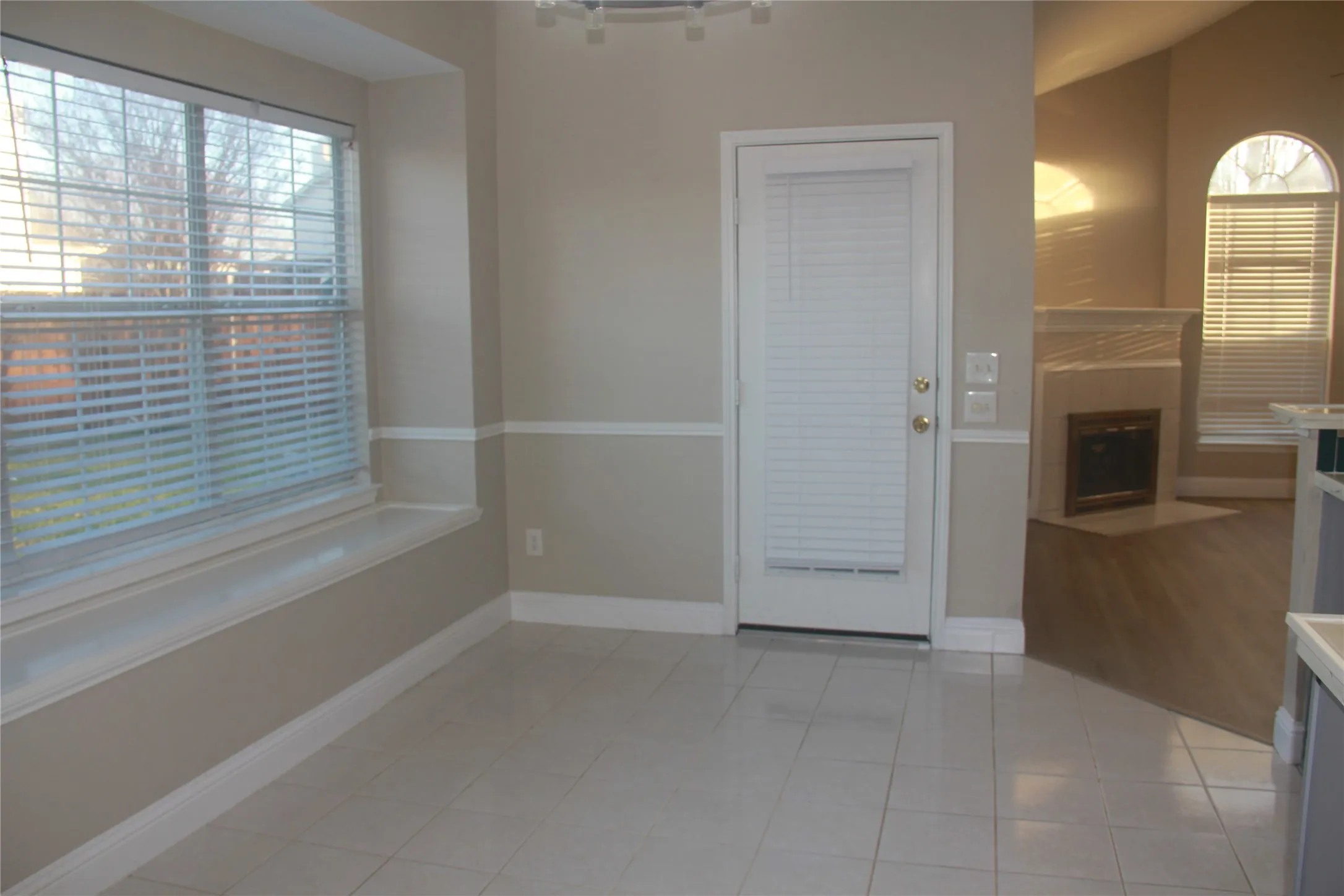 Bathroom with tile patterned floors