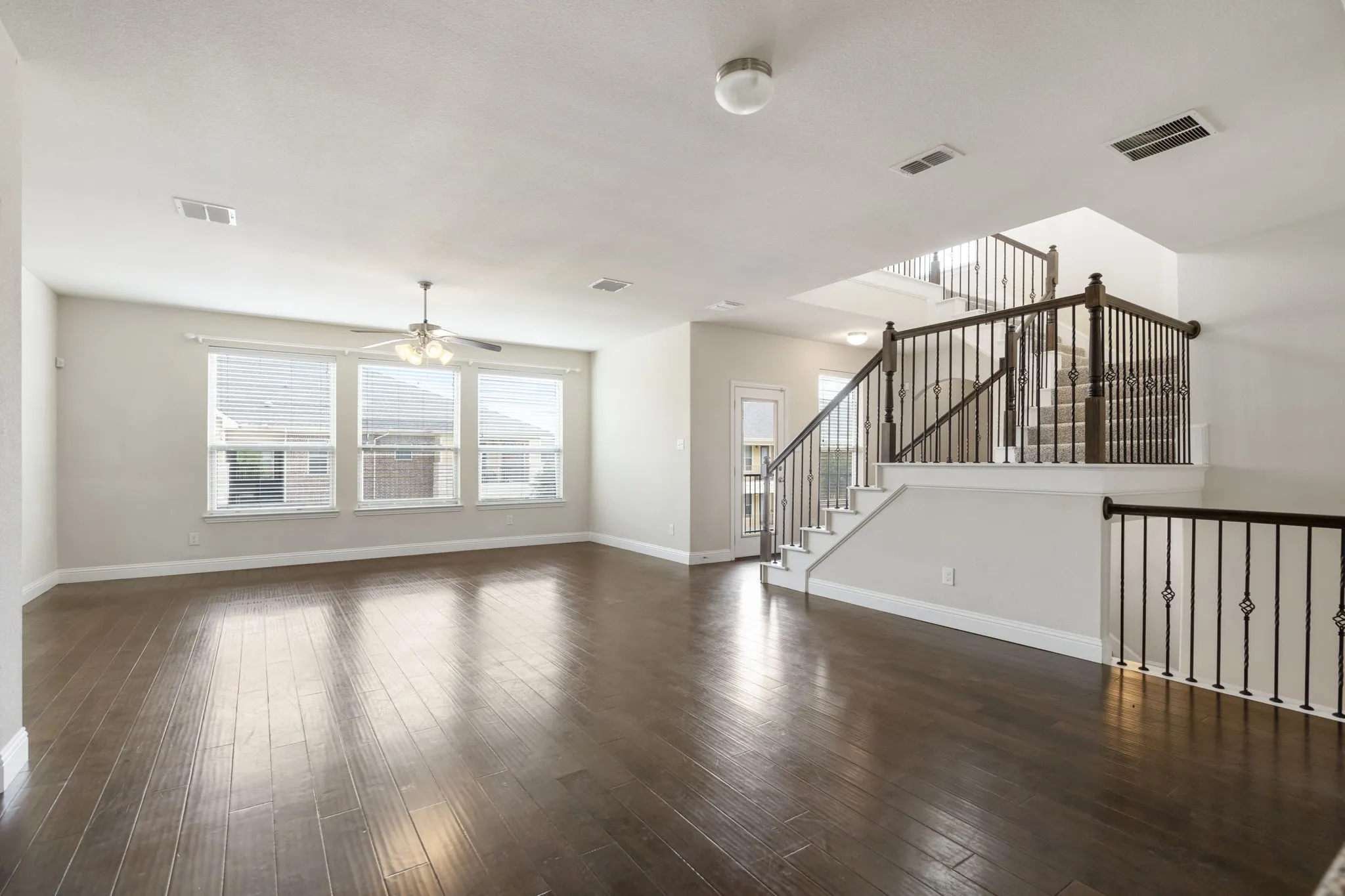 The large Great Room with wood floors is on the second floor.