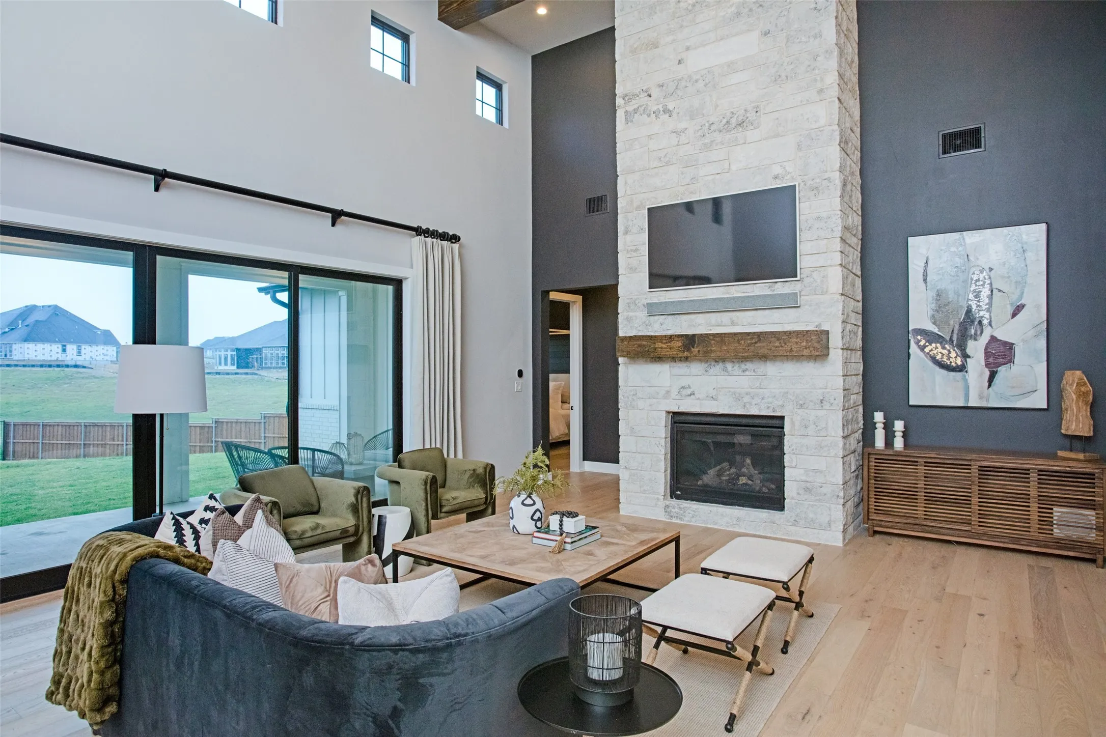 Sliding doors to backyard