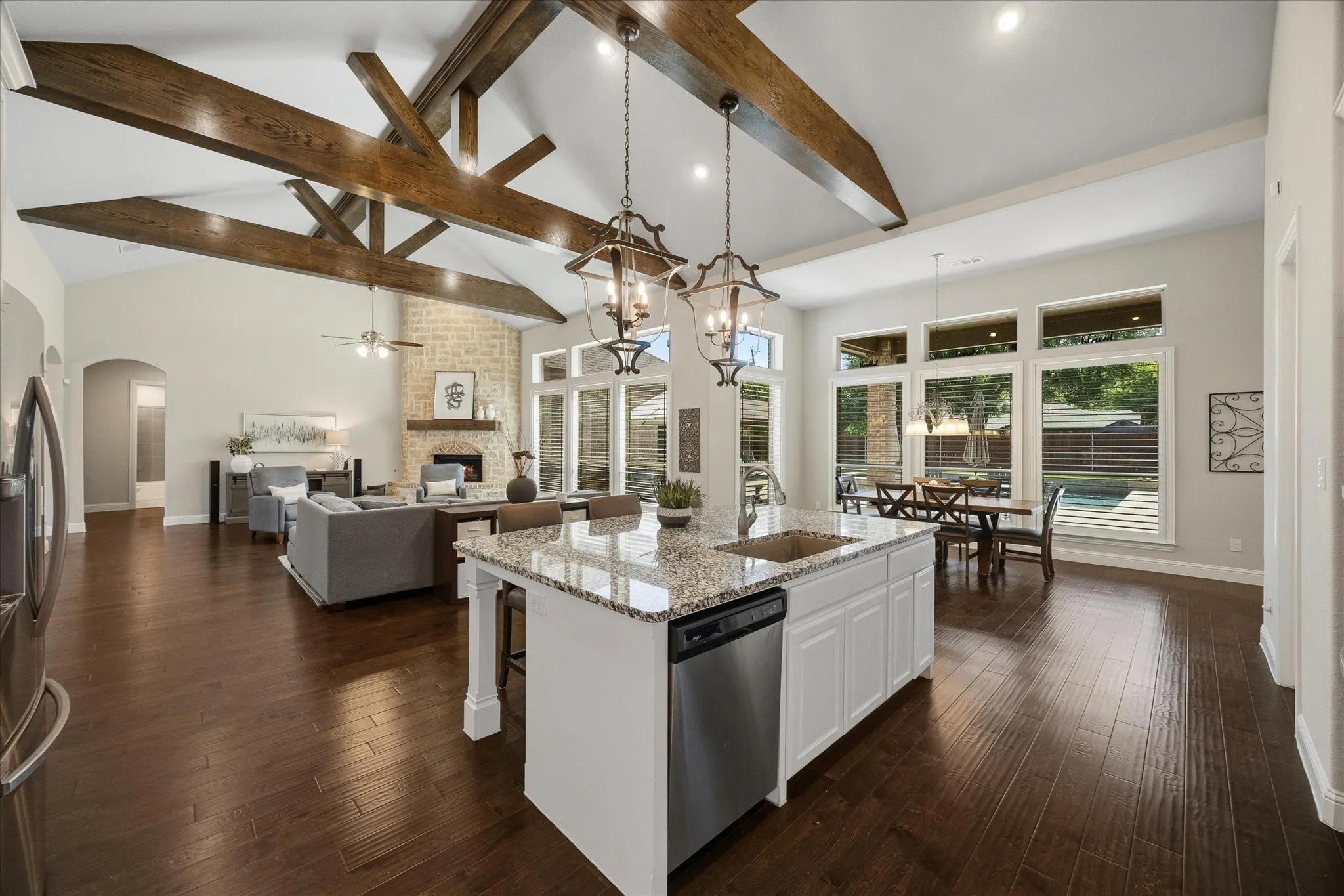 Dream kitchen opens onto family and dining area!