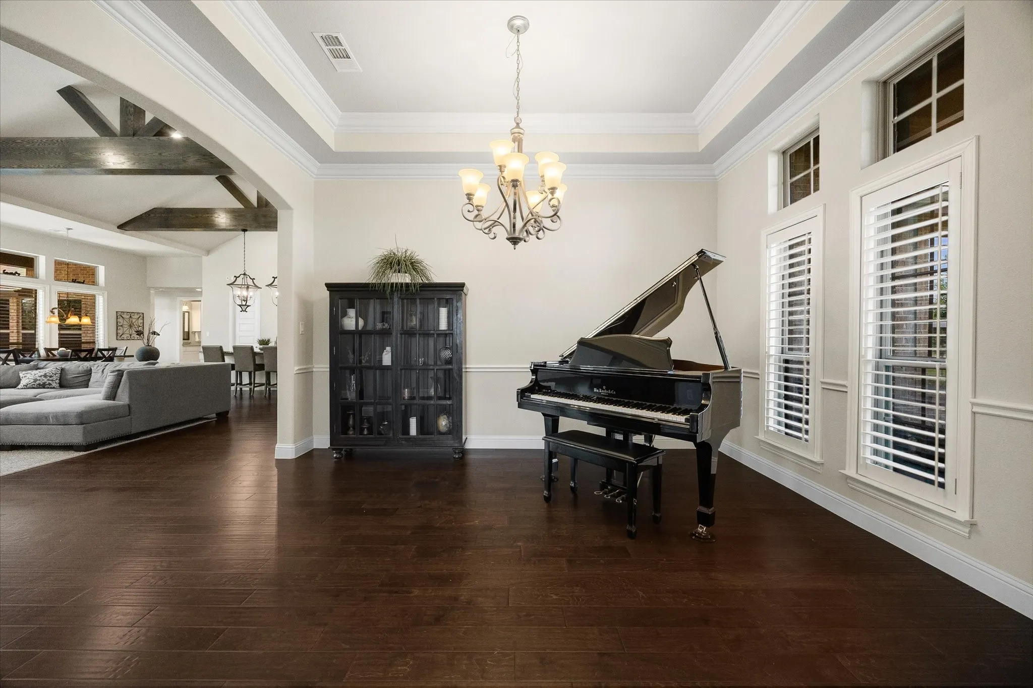 Gorgeous living area can double for a multi functional room